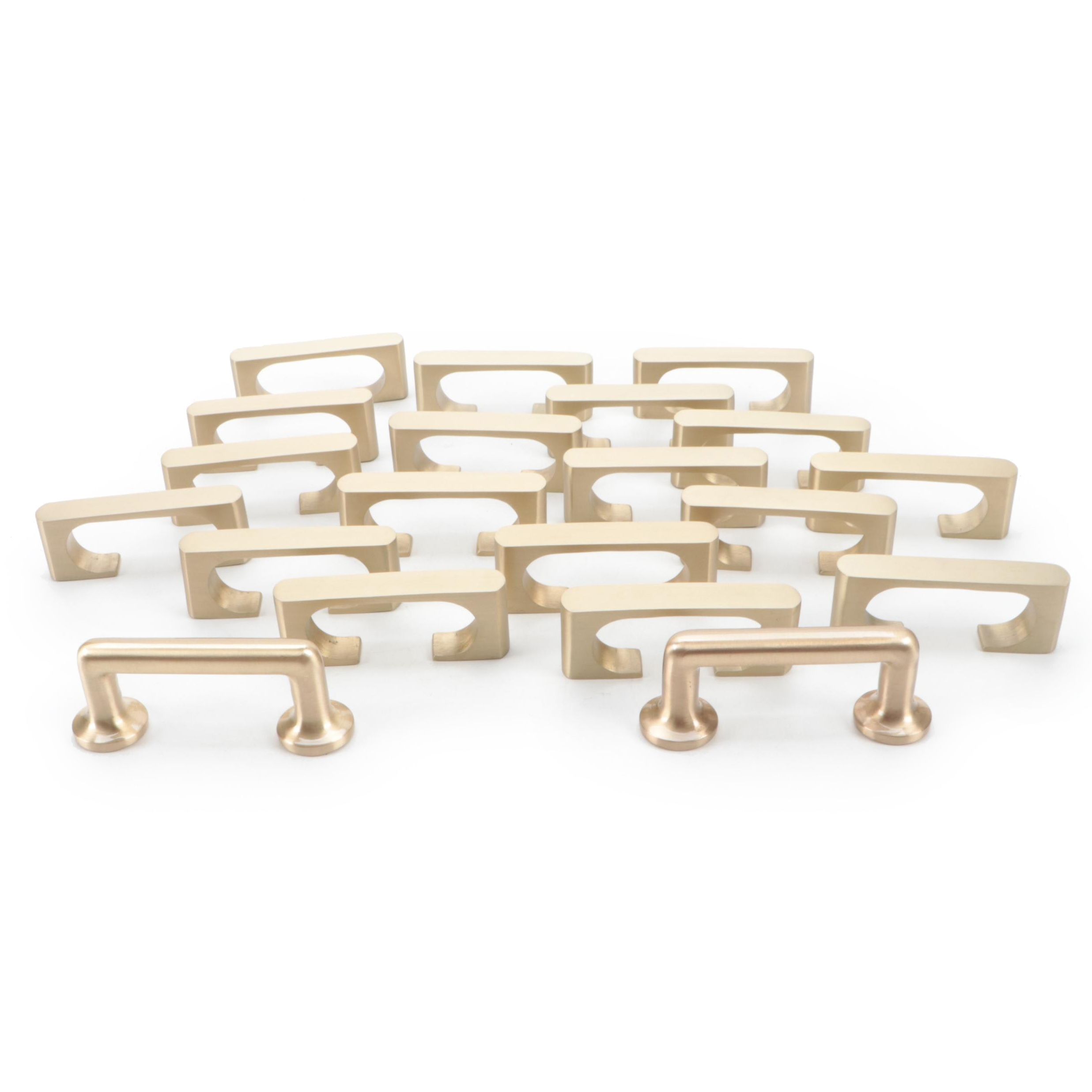 Modernist Satin Brass Finish Cabinet Pulls