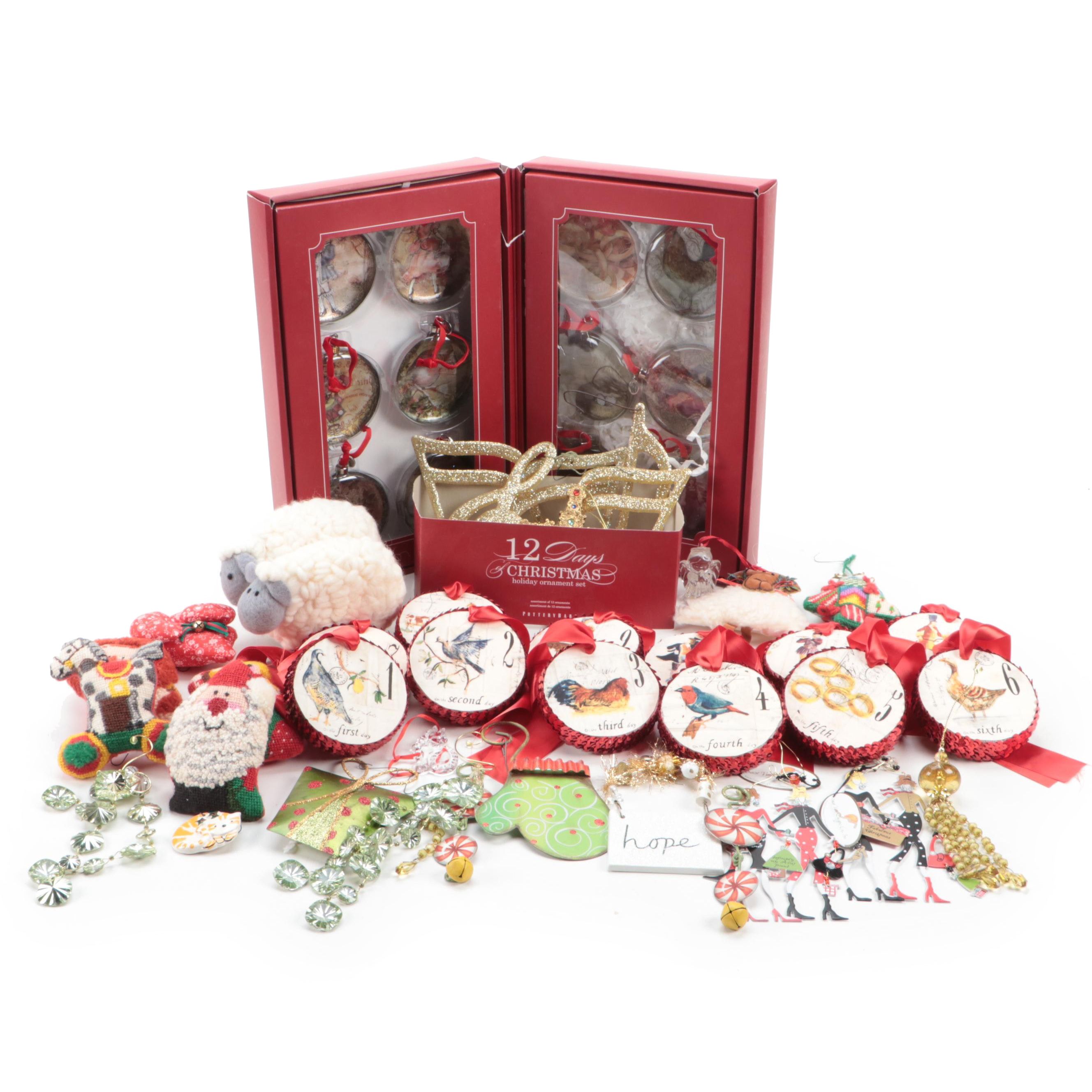 Pottery Barn 12 Days of Christmas with Marquise by Waterford and Other Ornaments