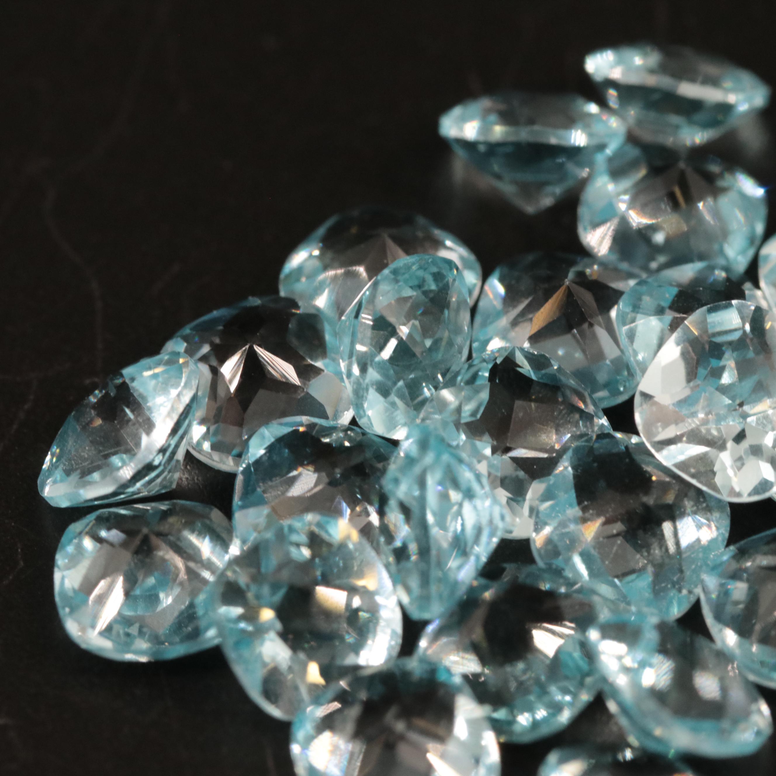 Loose 27.89 CTW Blue Topaz Lot
