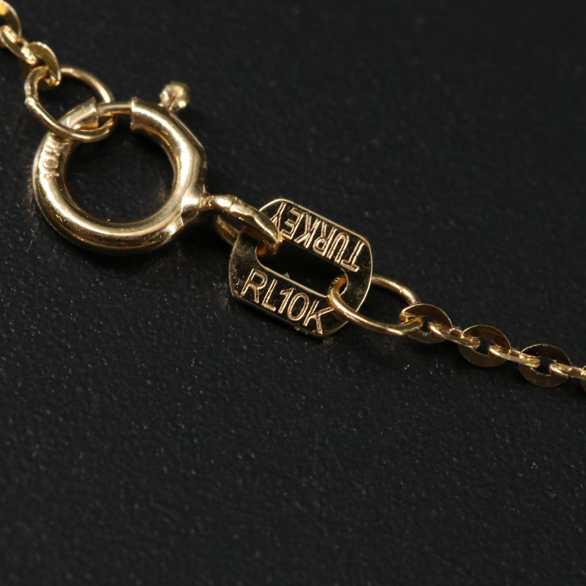 10K Heart and Key Lariat Necklace