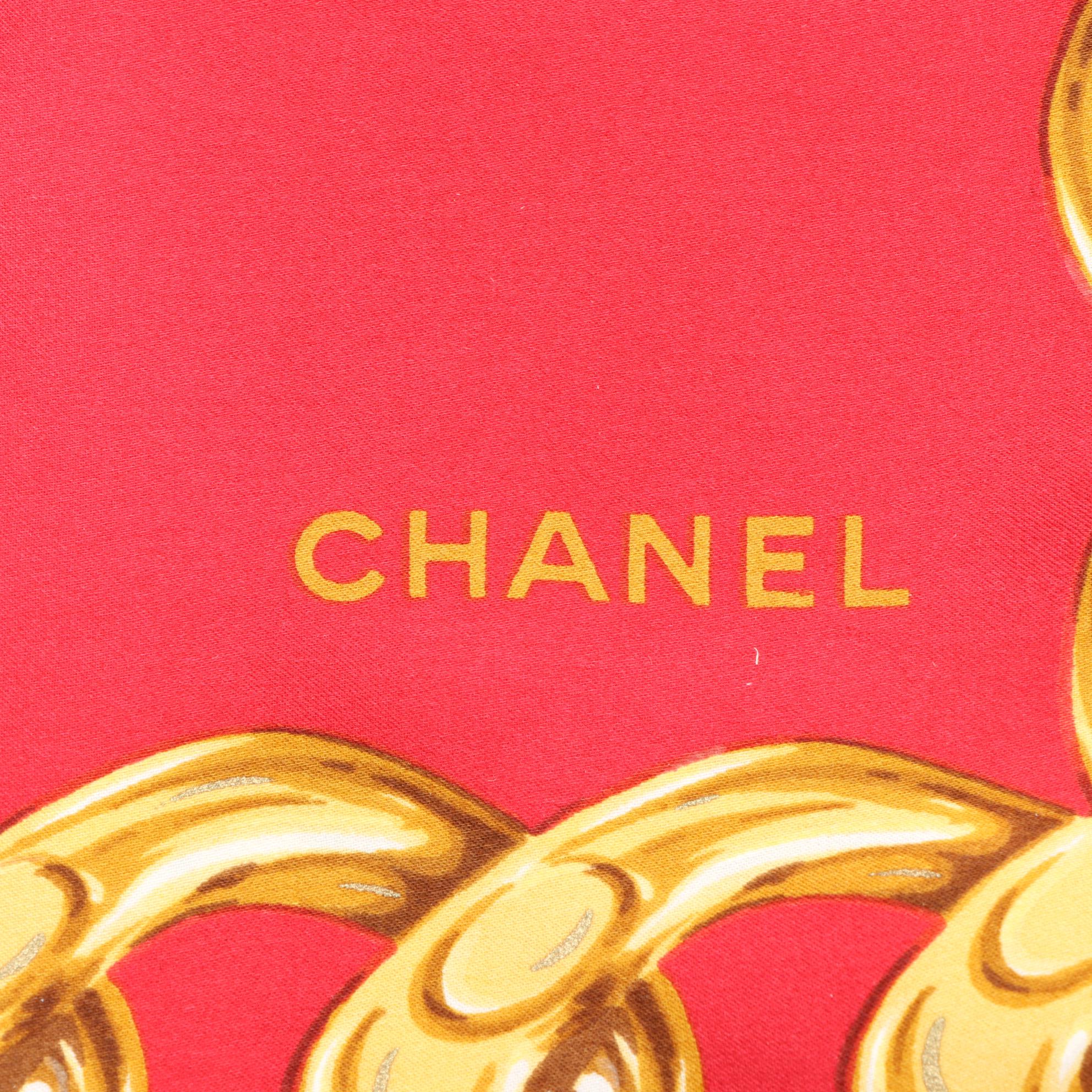 Chanel Scarf 90 in CC and Chain Printed Silk