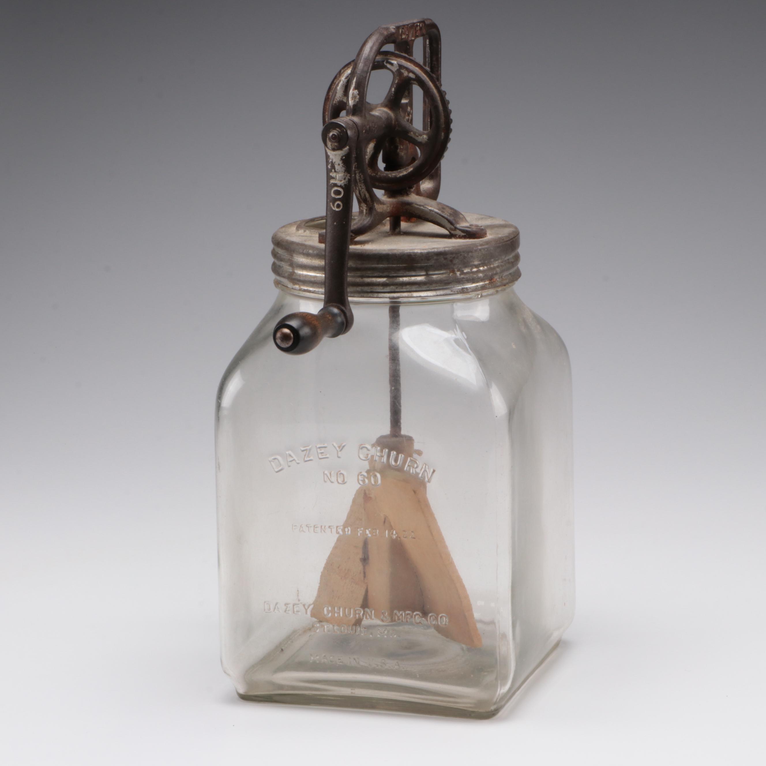Dazey No 60 Churn Glass Butter Churn, Early to Mid 20th Century