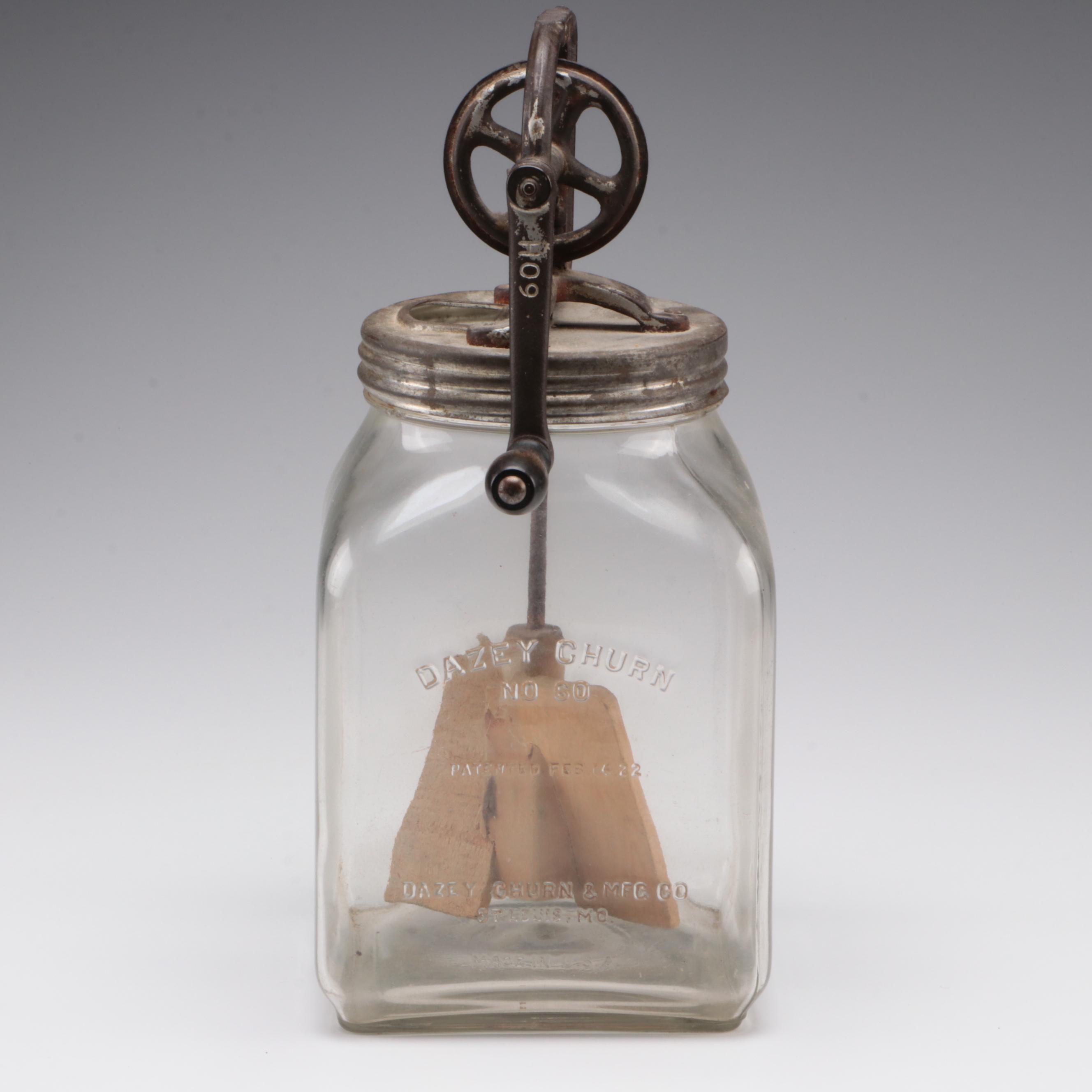 Dazey No 60 Churn Glass Butter Churn, Early to Mid 20th Century