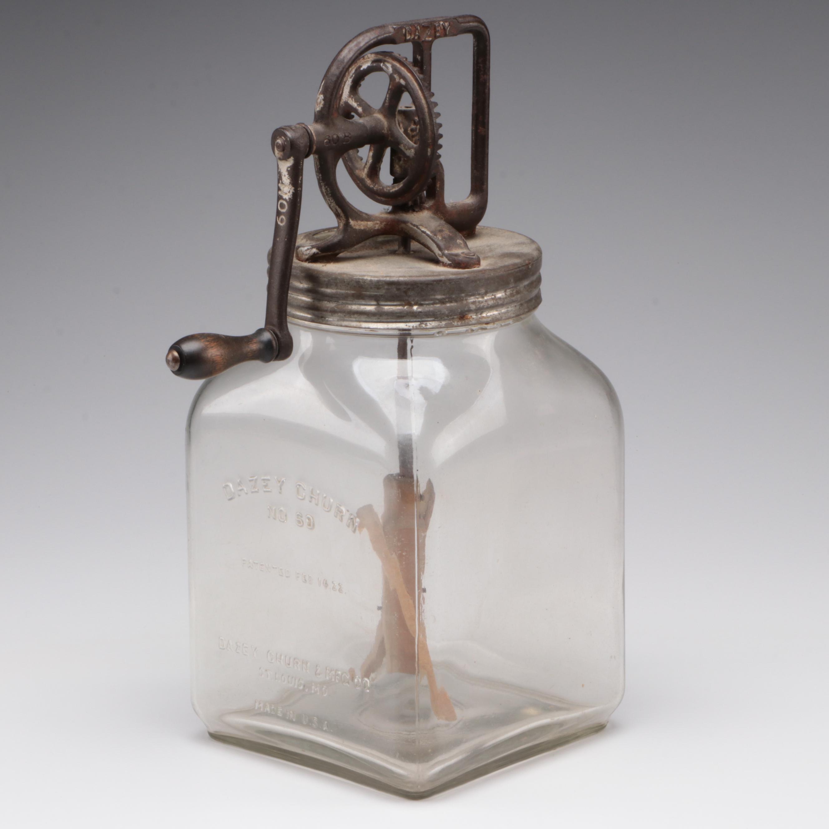 Dazey No 60 Churn Glass Butter Churn, Early to Mid 20th Century