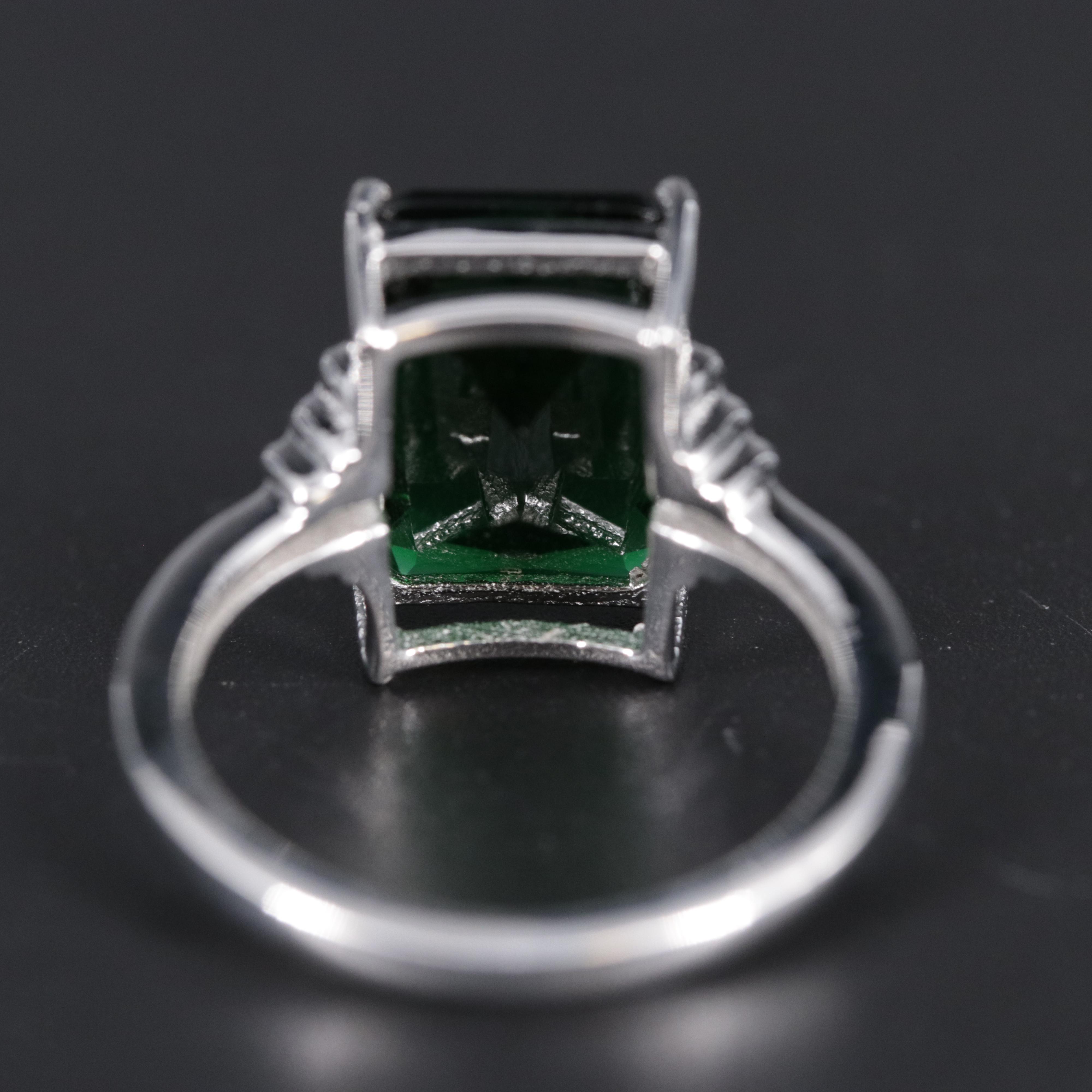 Sterling Silver Emerald Ring