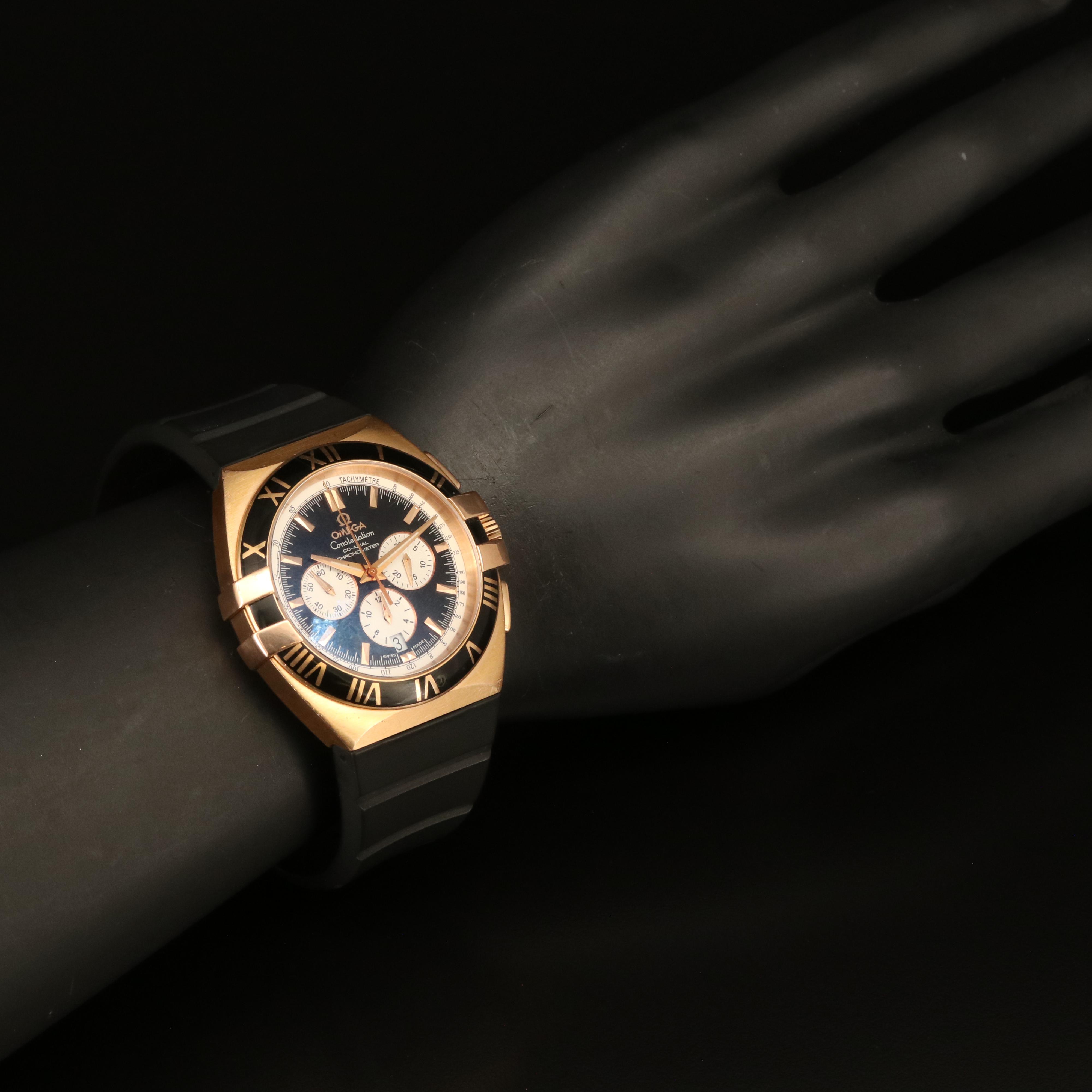 2006 18K Omega Double Eagle Constellation Chronograph Watch