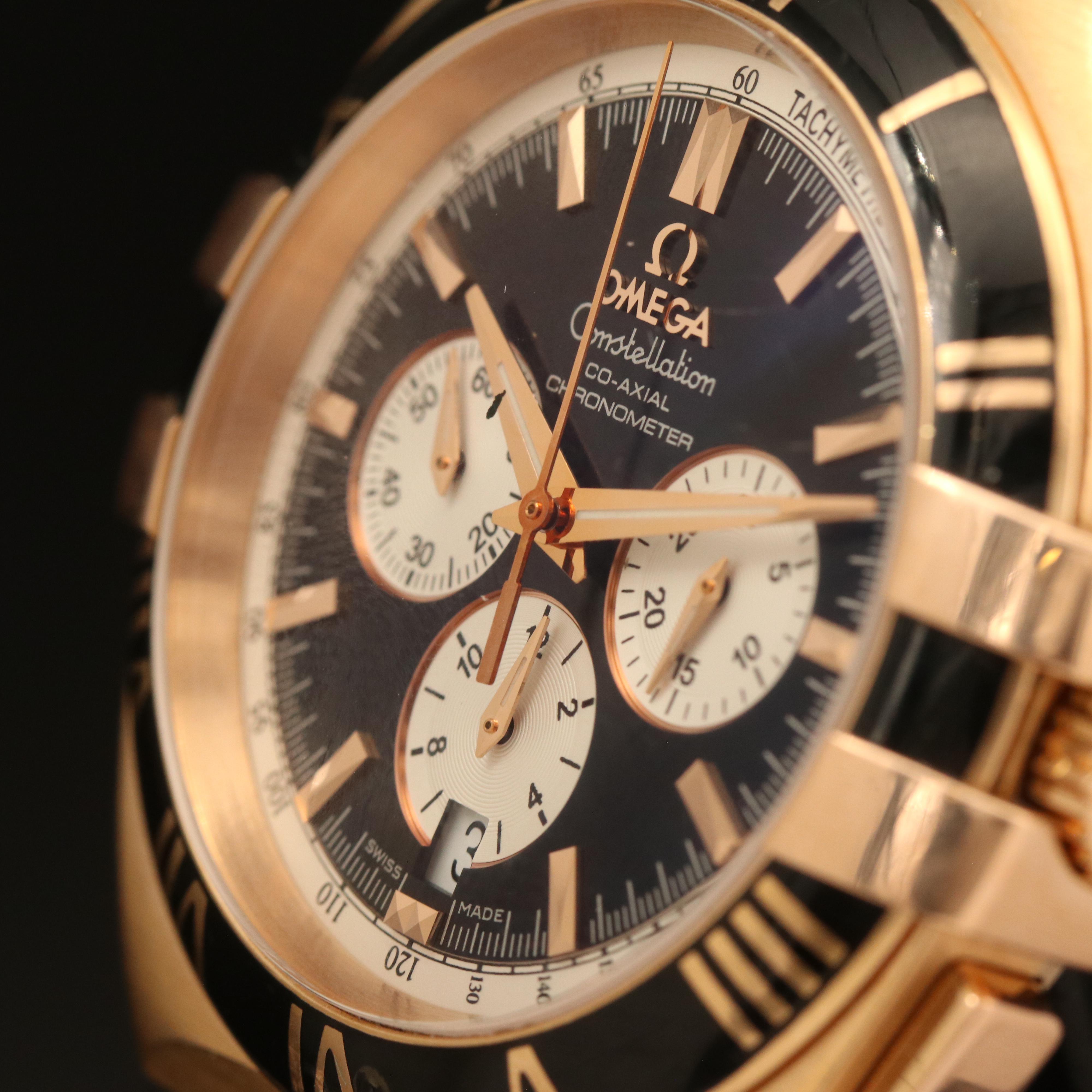 2006 18K Omega Double Eagle Constellation Chronograph Watch