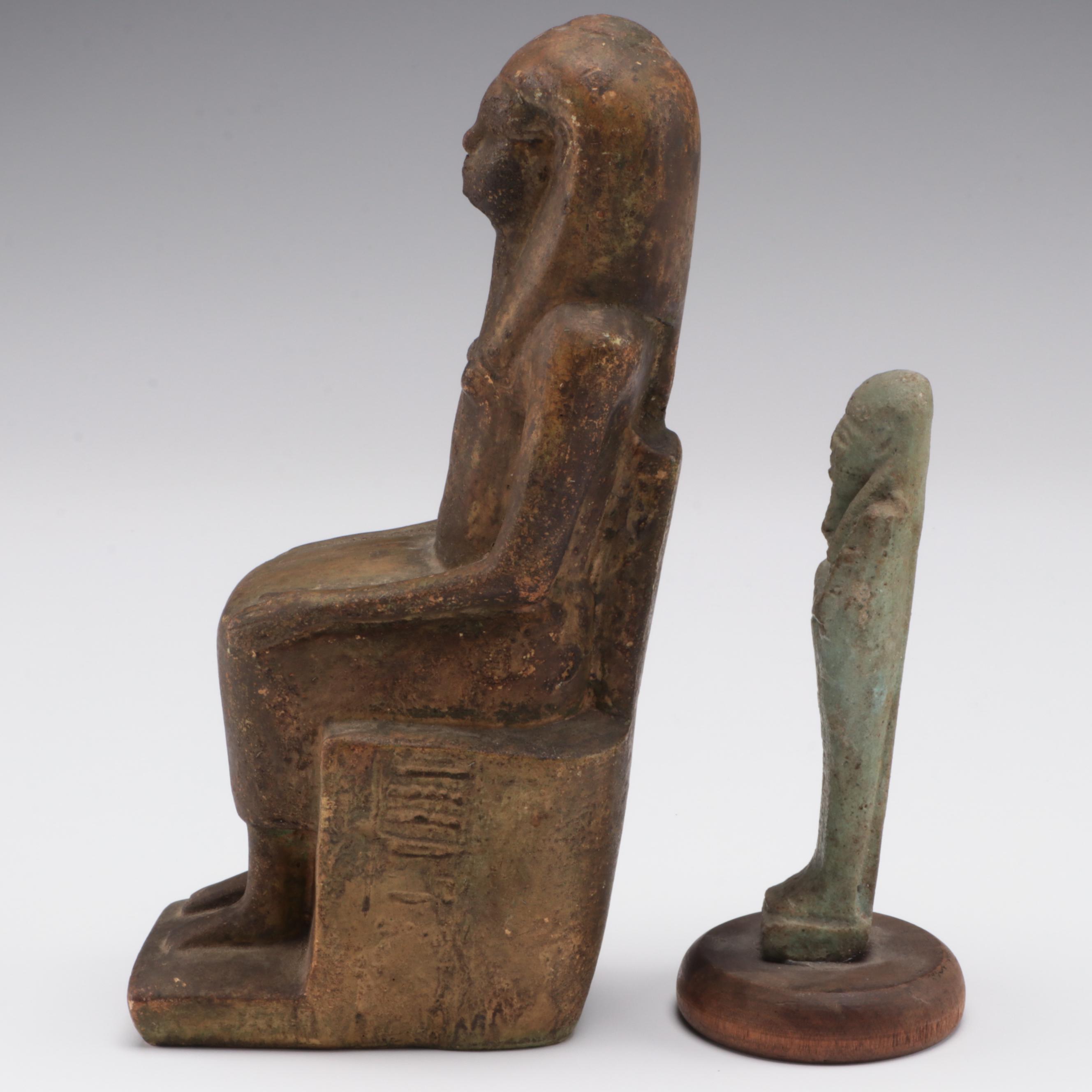 Egyptian Shabti Figure and Egyptian Revival Figurine
