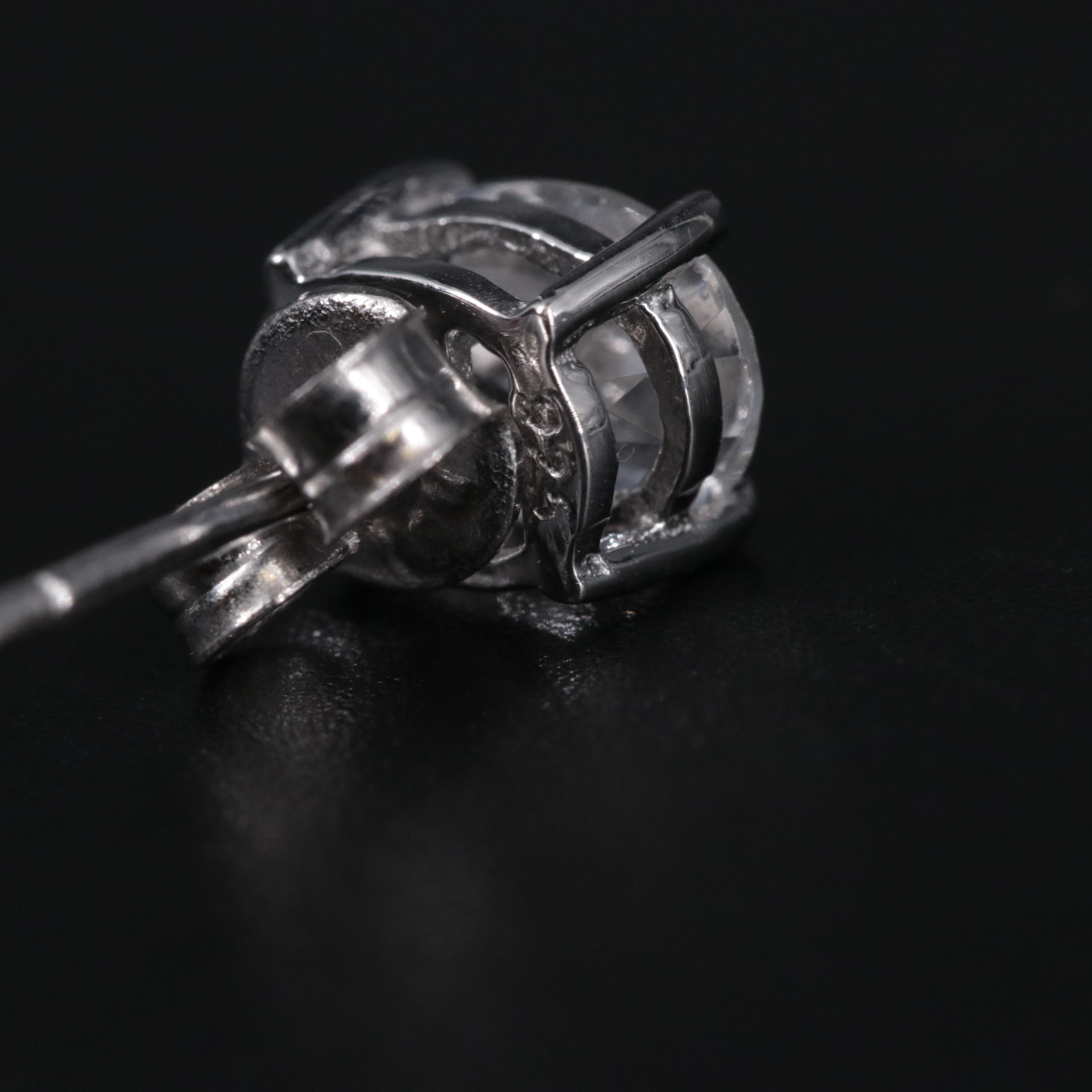 Sterling Silver Topaz Stud Earrings