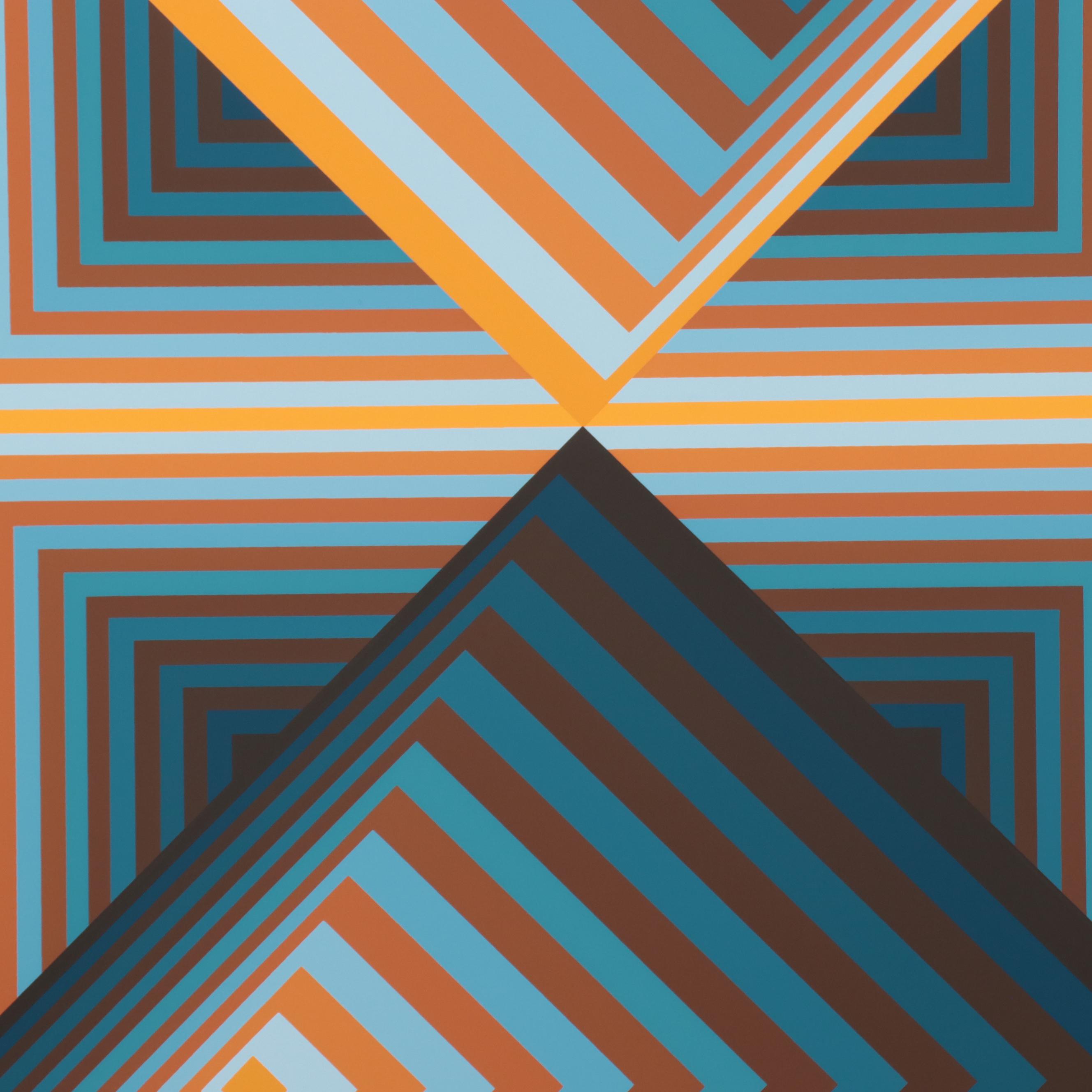 Jurgen Peters Op Art Serigraph "Pyramidal Contrast," 1981