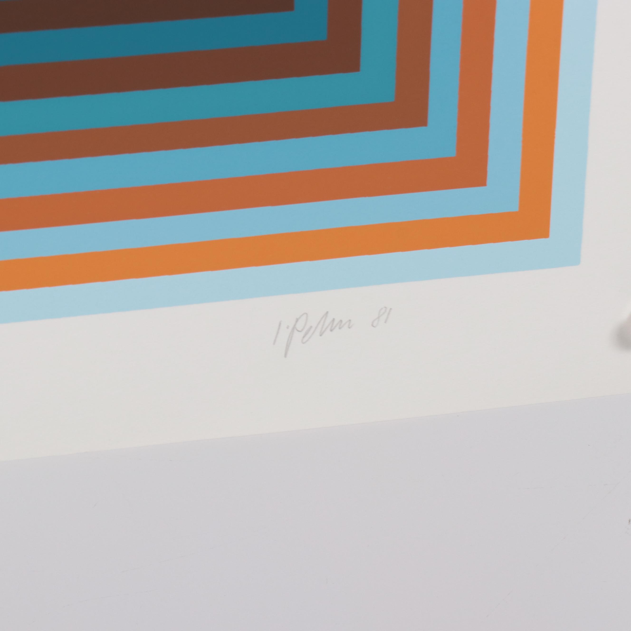 Jurgen Peters Op Art Serigraph "Pyramidal Contrast," 1981