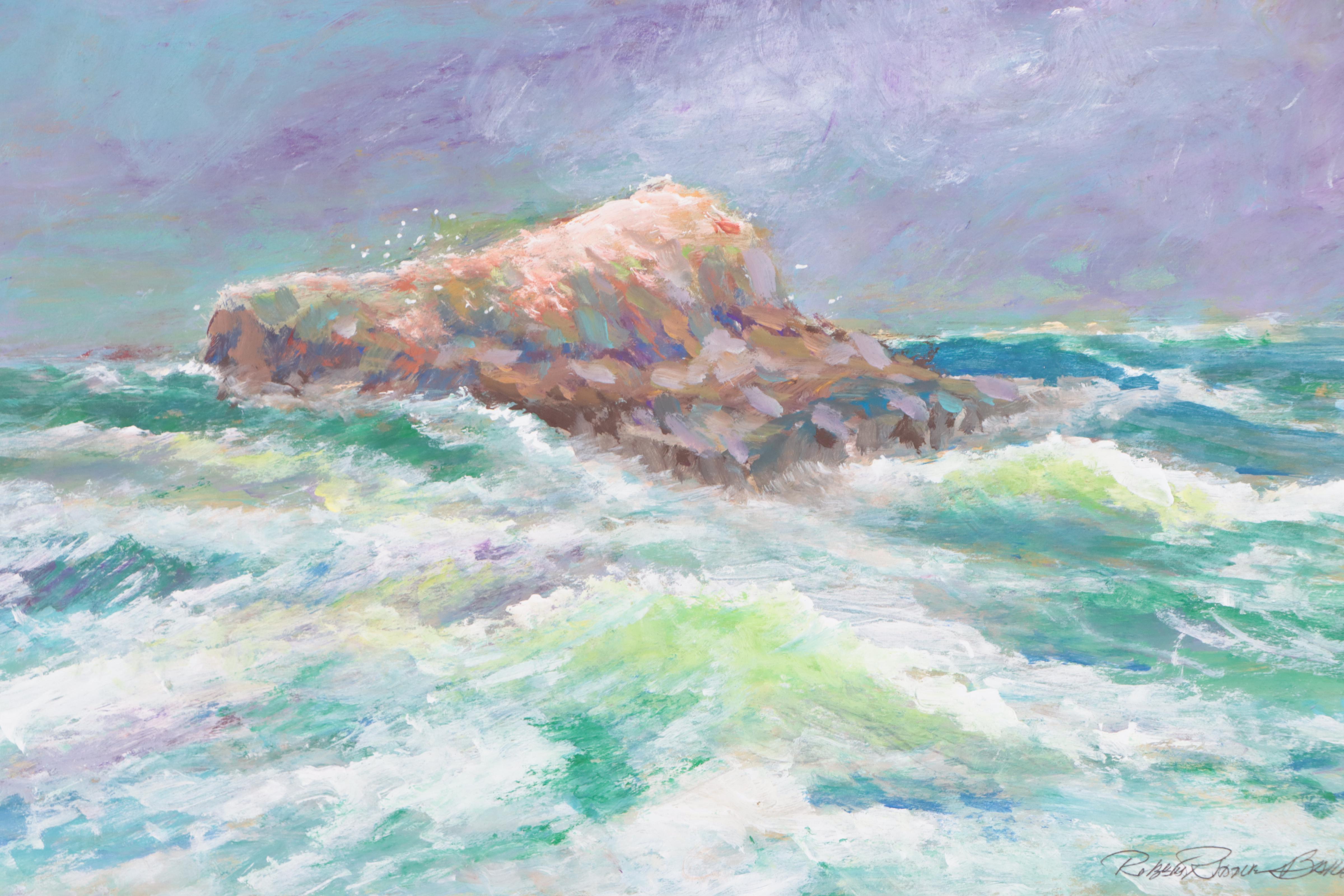 Robert Riddle-Baker Acrylic Seascape Painting "Gull Island," 2023