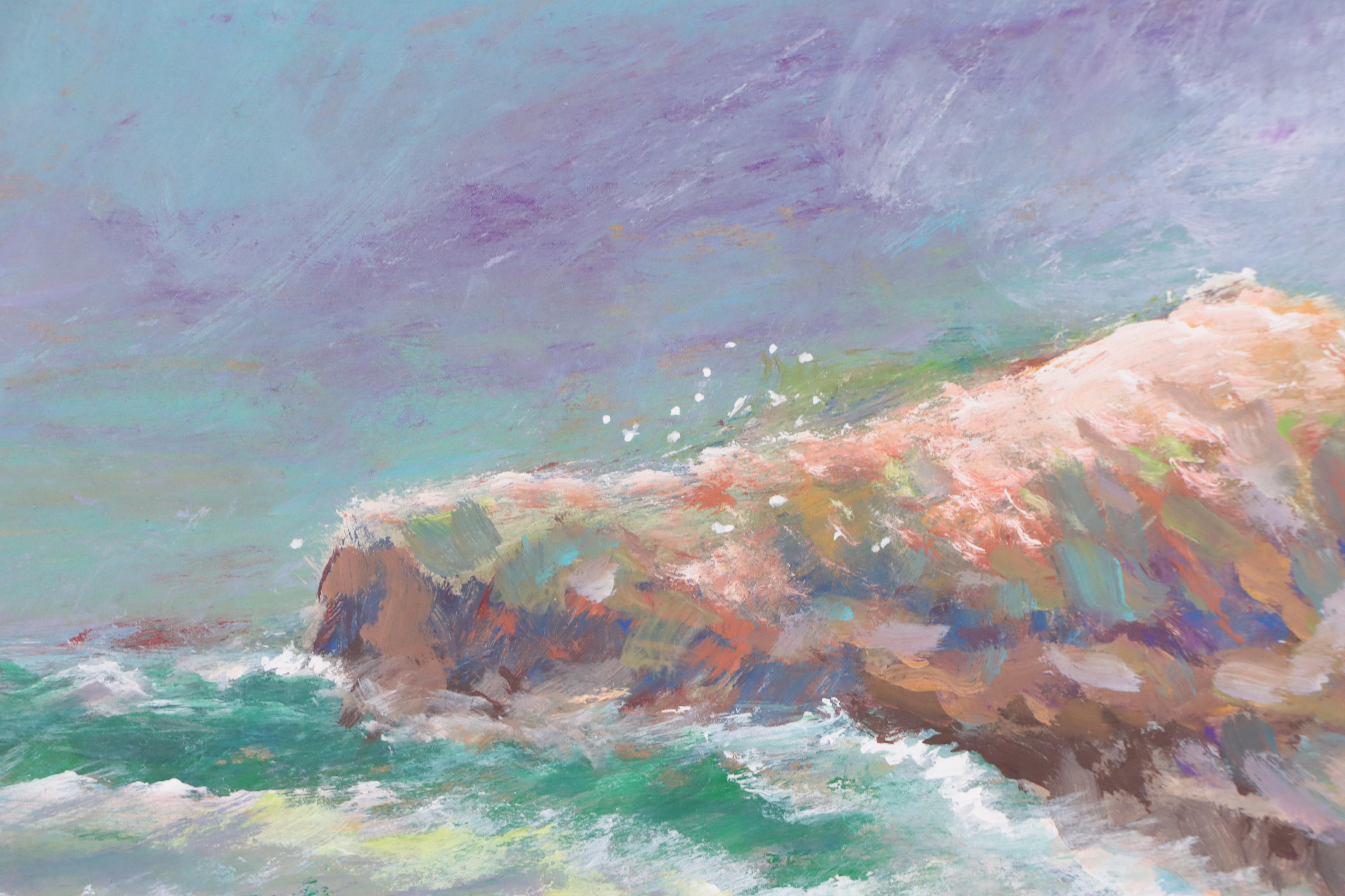 Robert Riddle-Baker Acrylic Seascape Painting "Gull Island," 2023