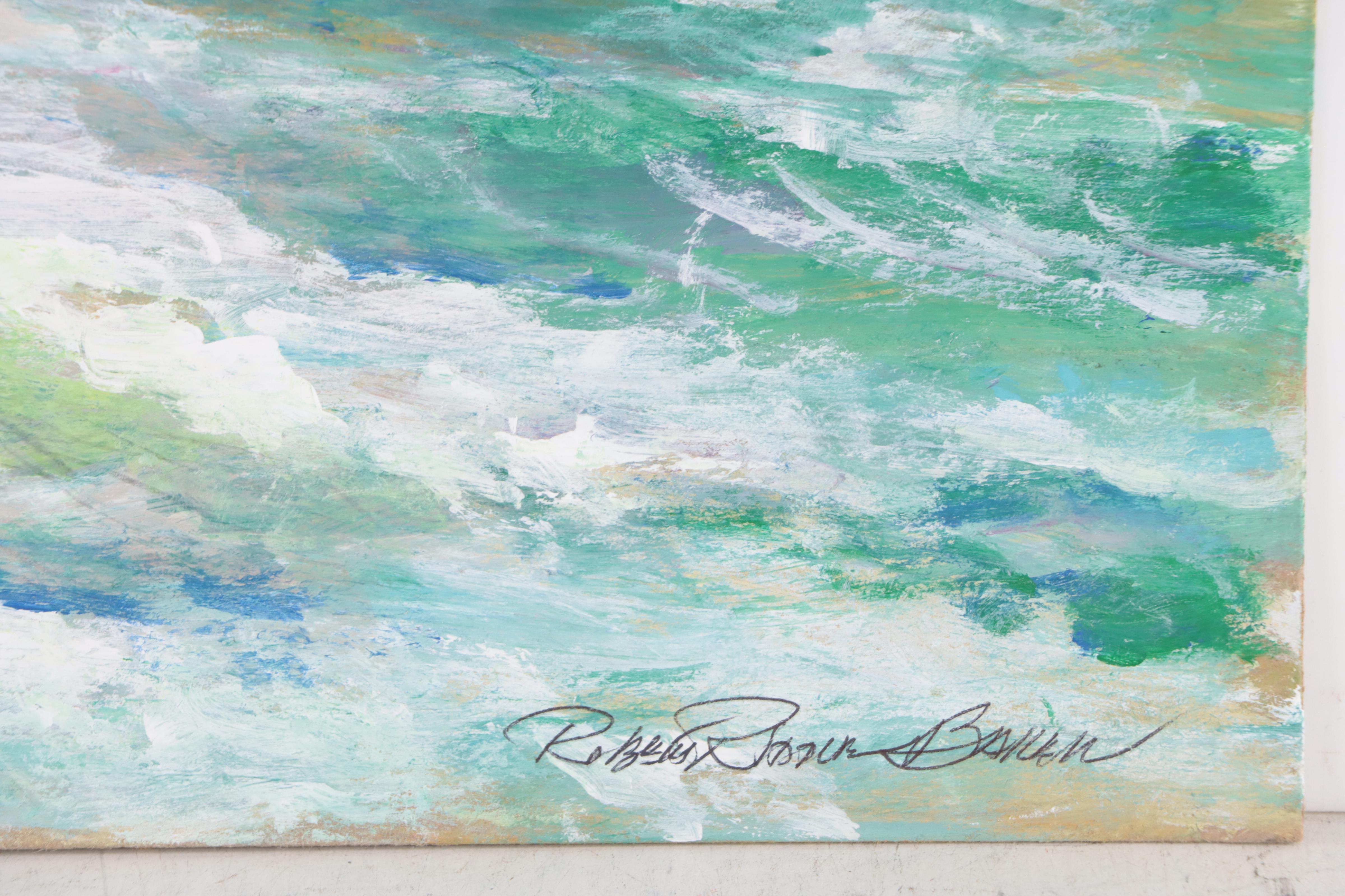 Robert Riddle-Baker Acrylic Seascape Painting "Gull Island," 2023