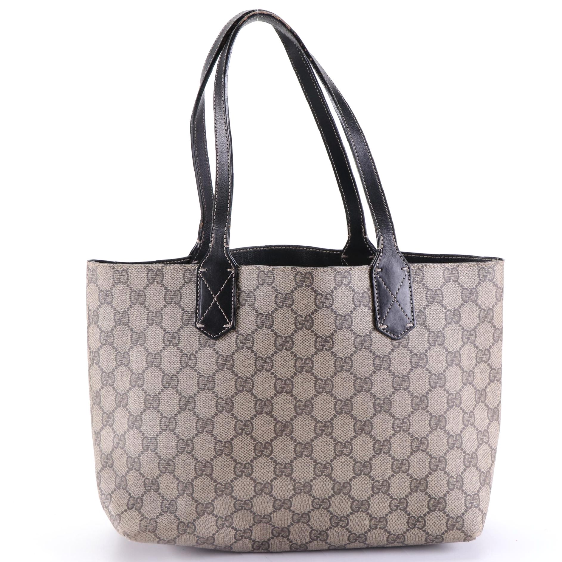 Gucci GG Supreme Canvas and Leather Reversible Tote Bag