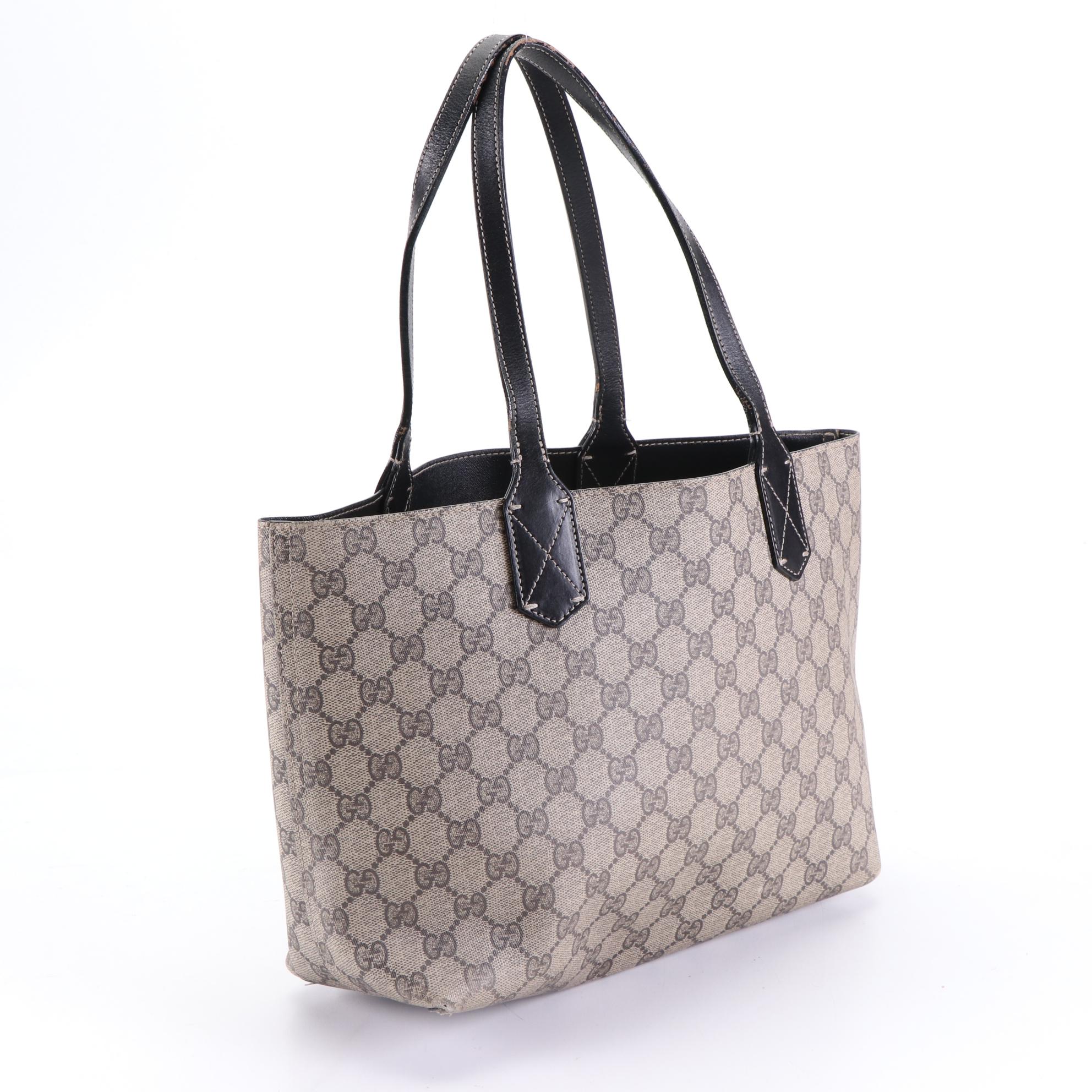 Gucci GG Supreme Canvas and Leather Reversible Tote Bag