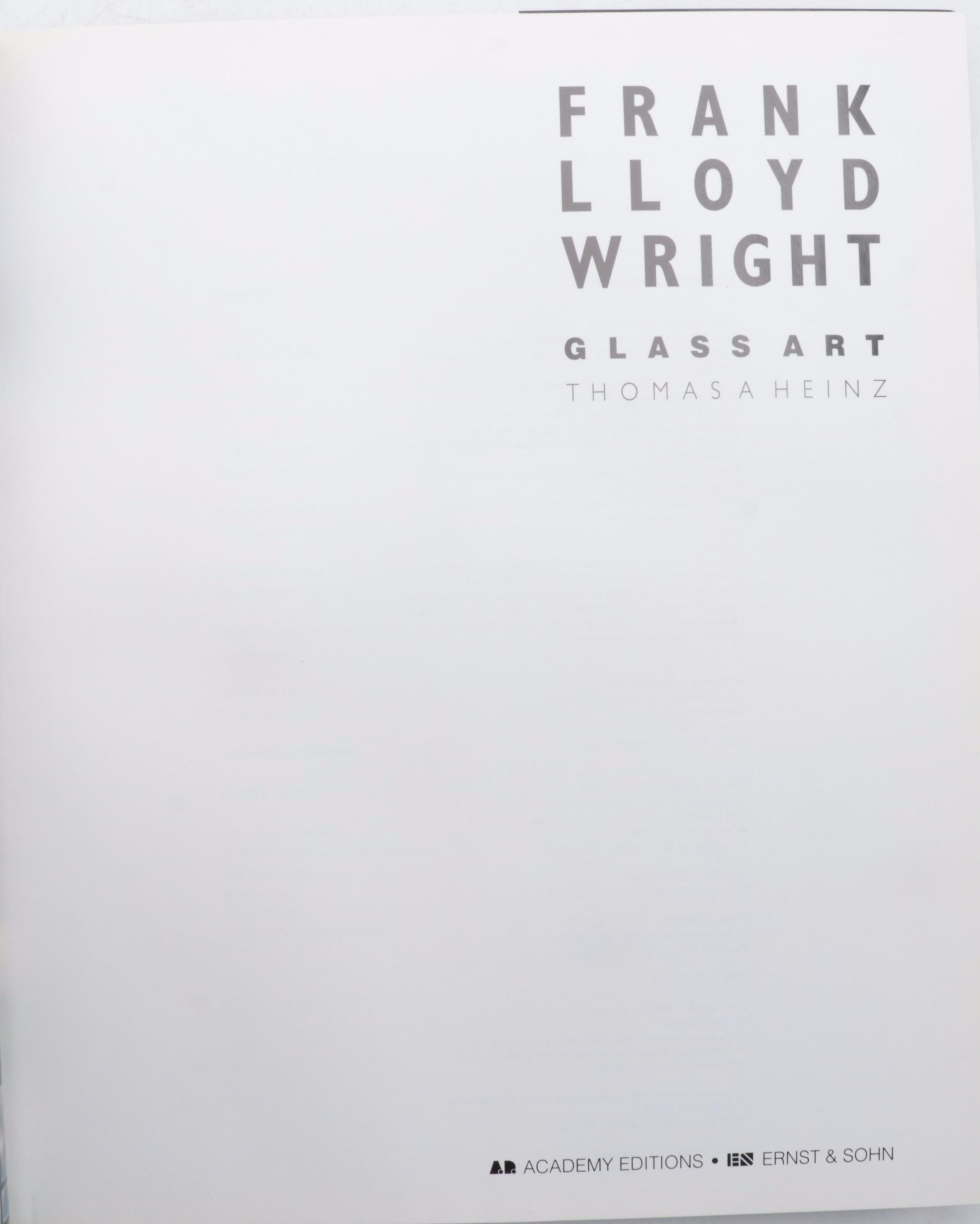 "Frank Lloyd Wright: Glass Art" by Thomas Heinz and More Nonfiction Books