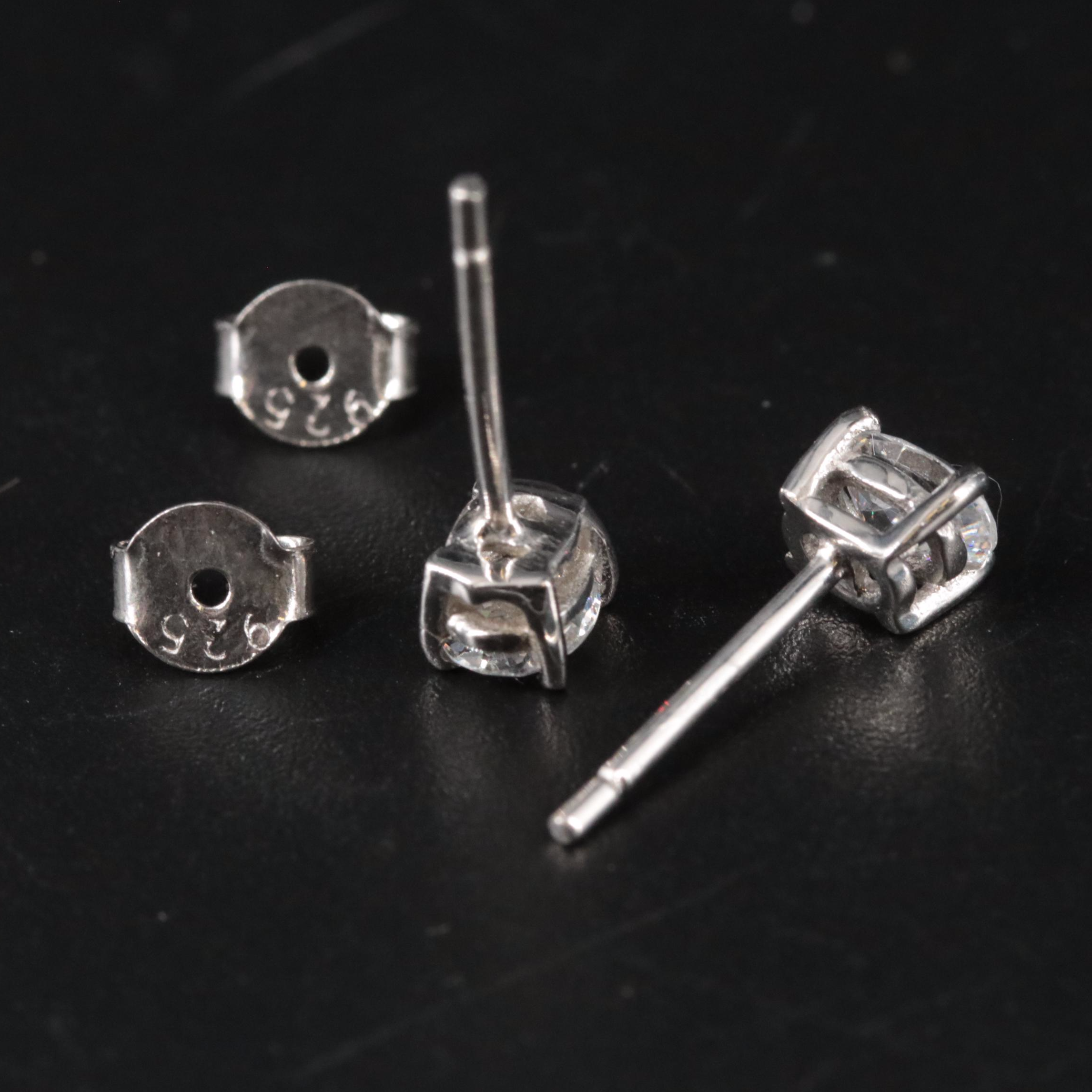 Sterling Cubic Zirconia Stud Earrings