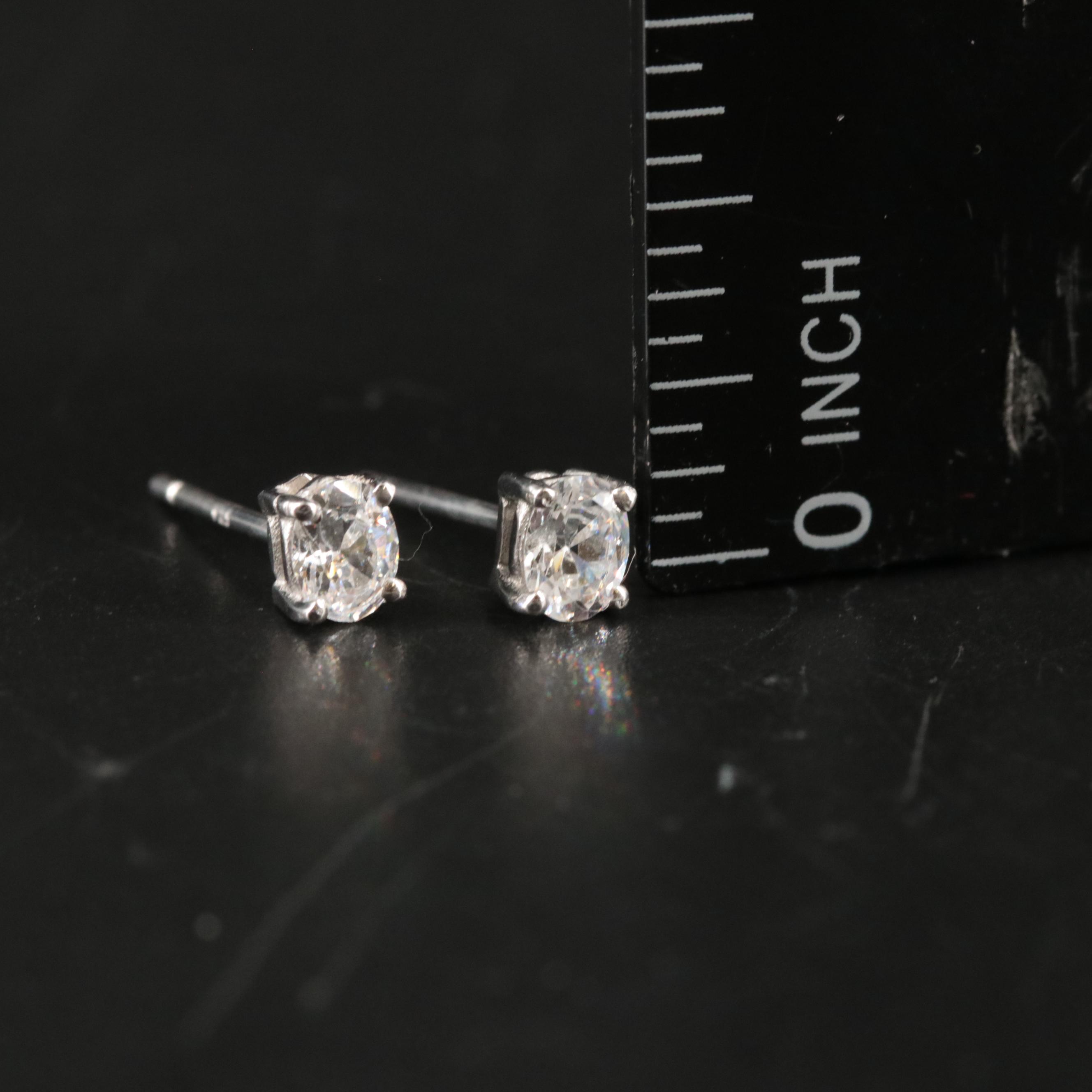 Sterling Cubic Zirconia Stud Earrings