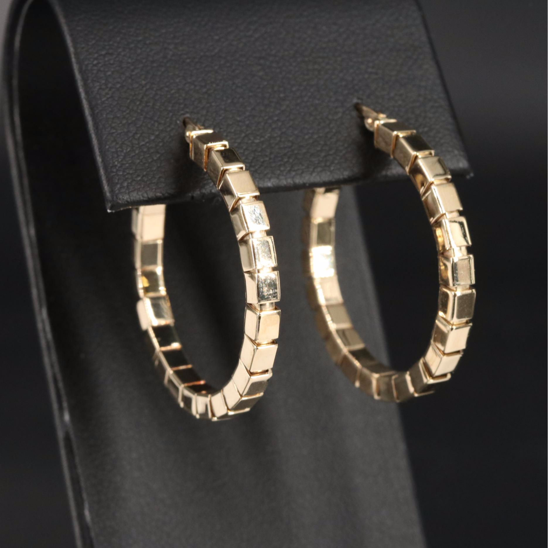 10K Textured Hoop Earrings