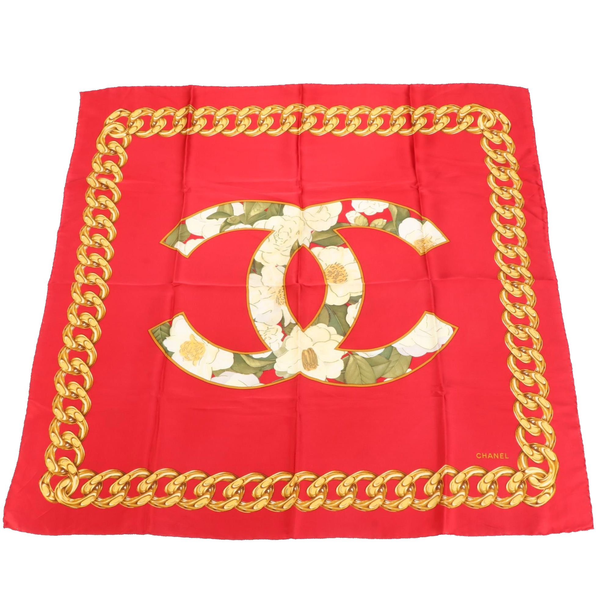 Chanel Scarf 90 in CC and Chain Printed Silk