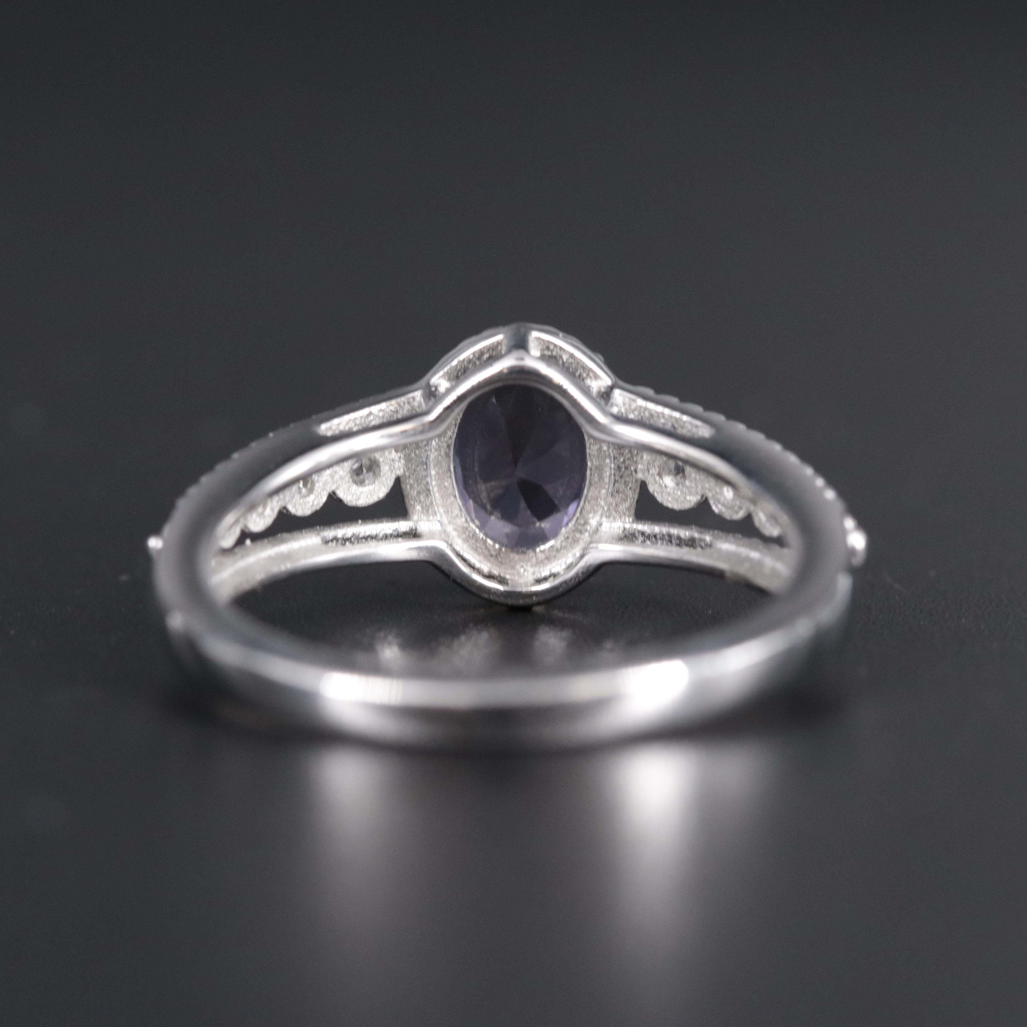 Sterling Silver Amethyst and Cubic Zirconia Ring