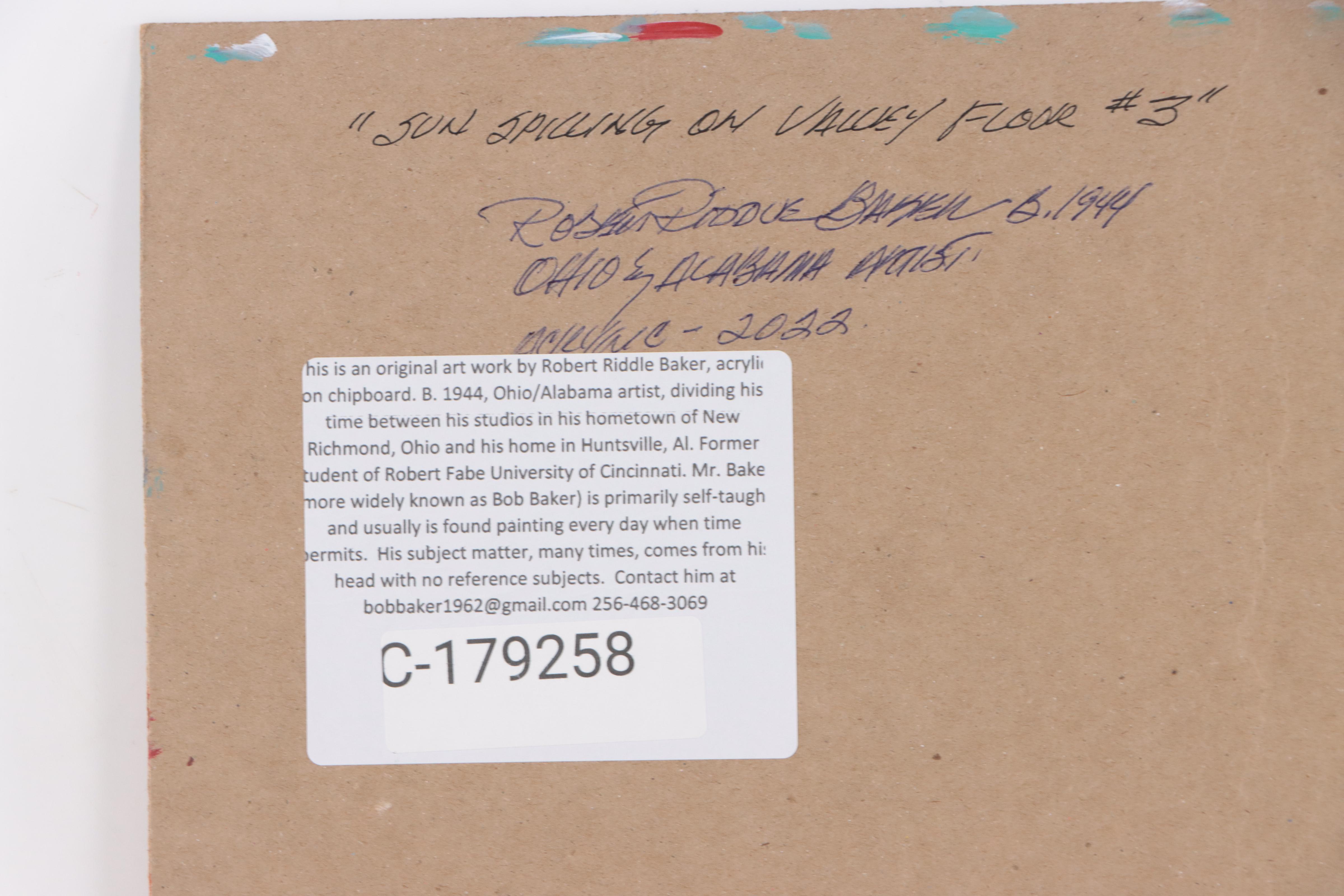 Robert Riddle-Baker Acrylic Painting of Mountainous Landscape, 2022