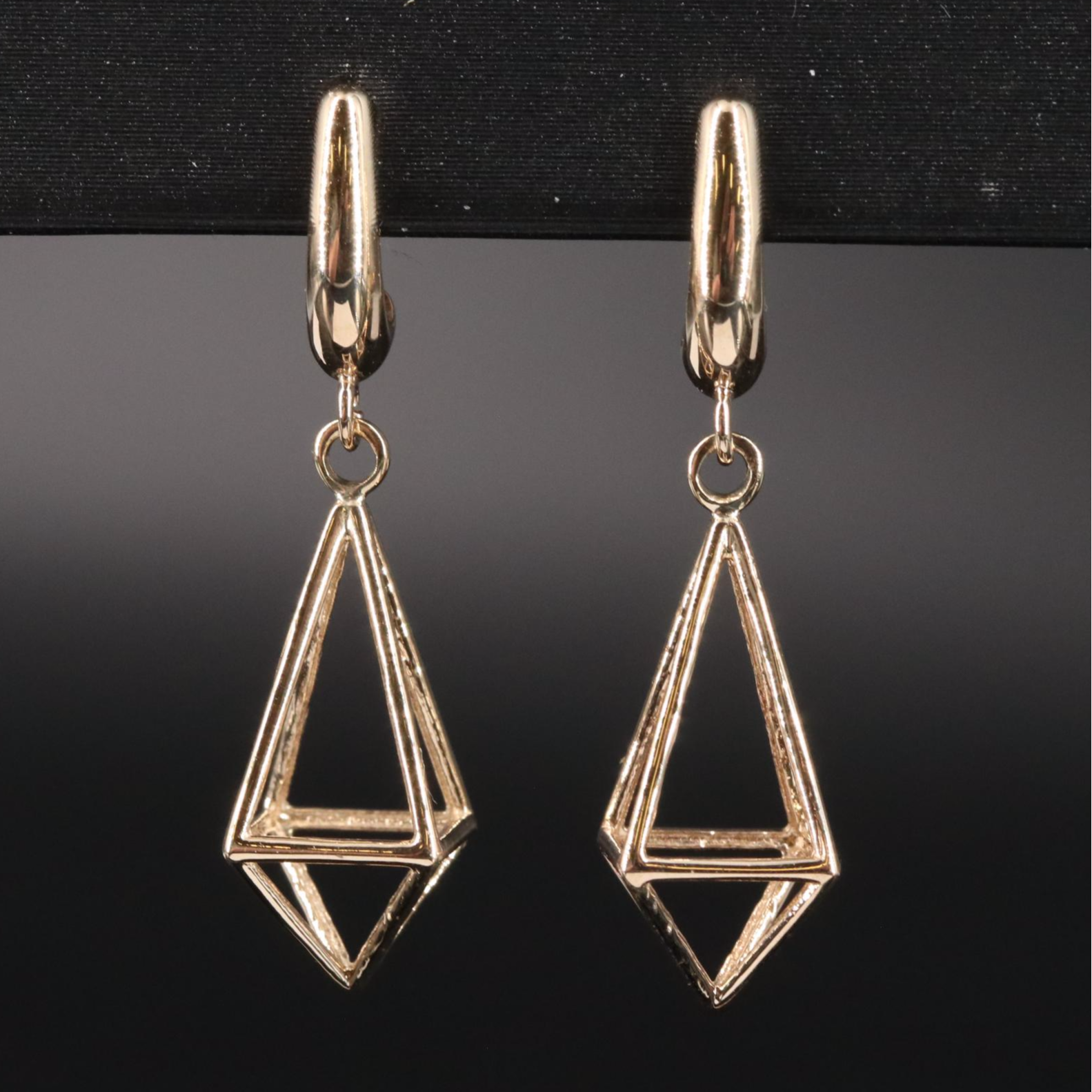 10K J-Hoop Drop Earrings