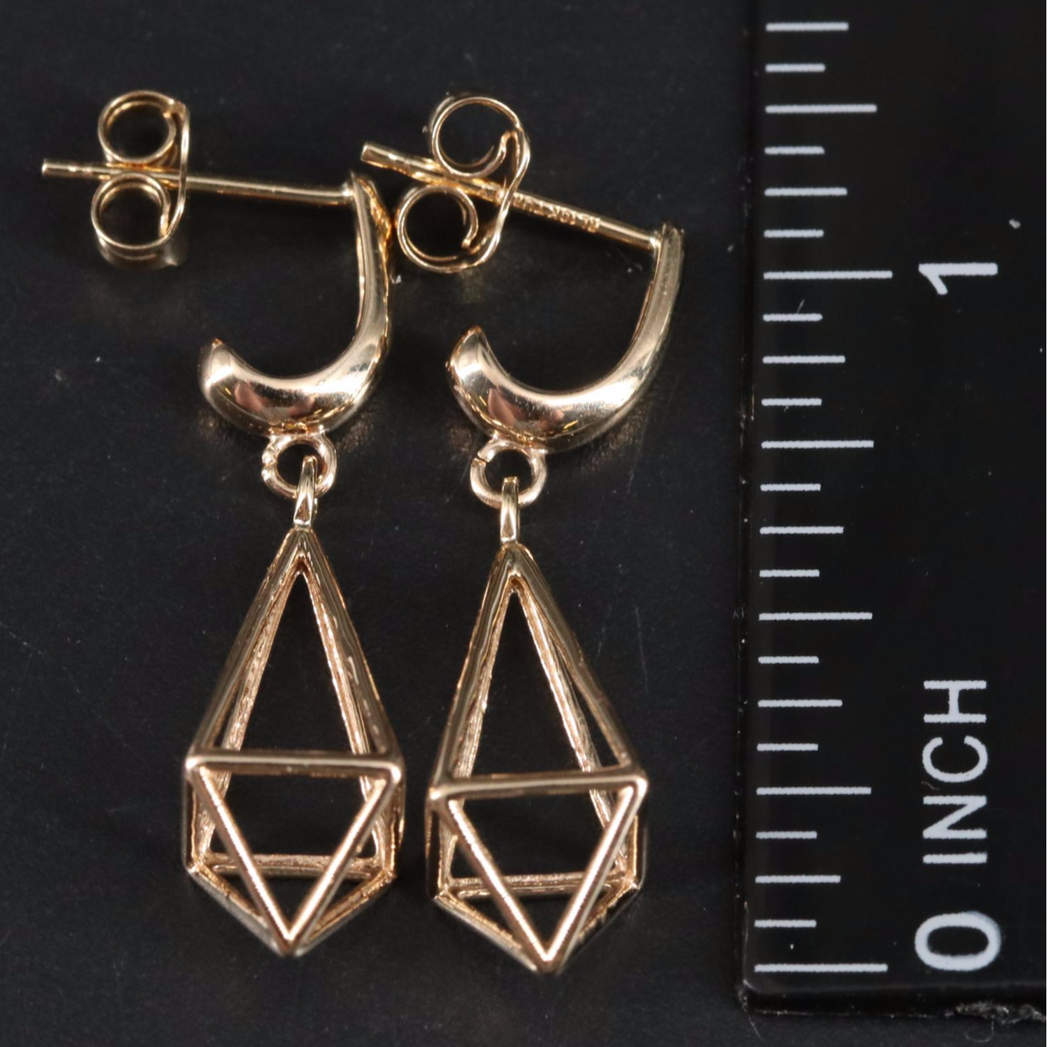 10K J-Hoop Drop Earrings