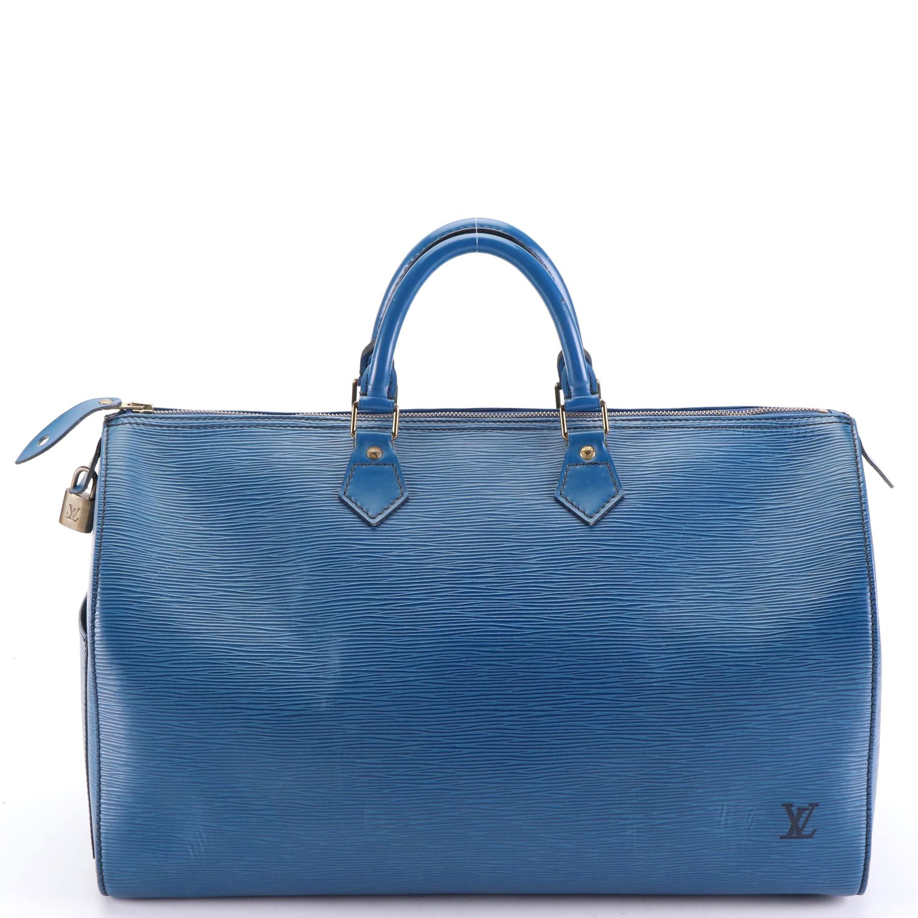 Louis Vuitton Speedy 40 in Toledo Blue Epi and Smooth Leather