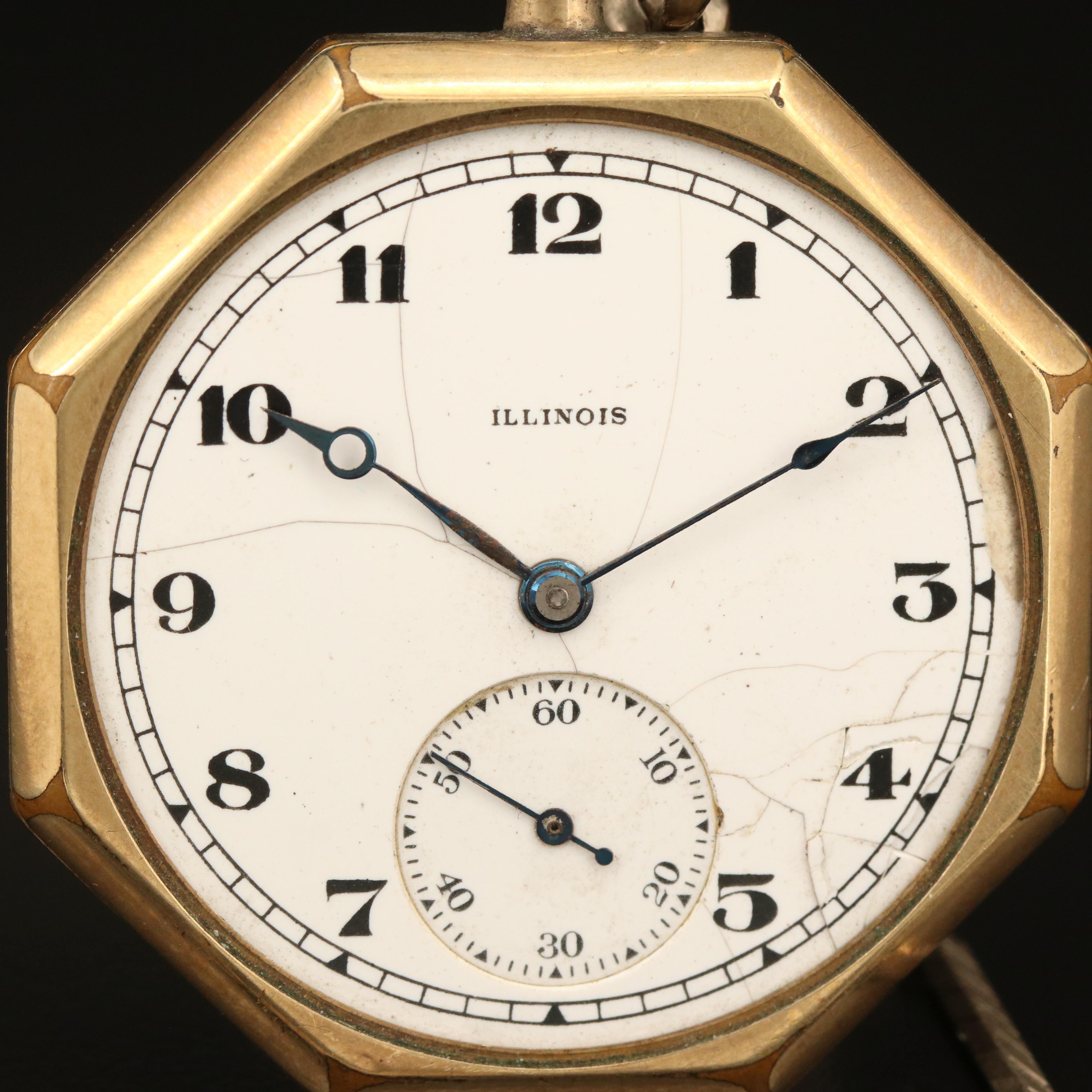 1916 Illinois Octagonal Pocket Watch