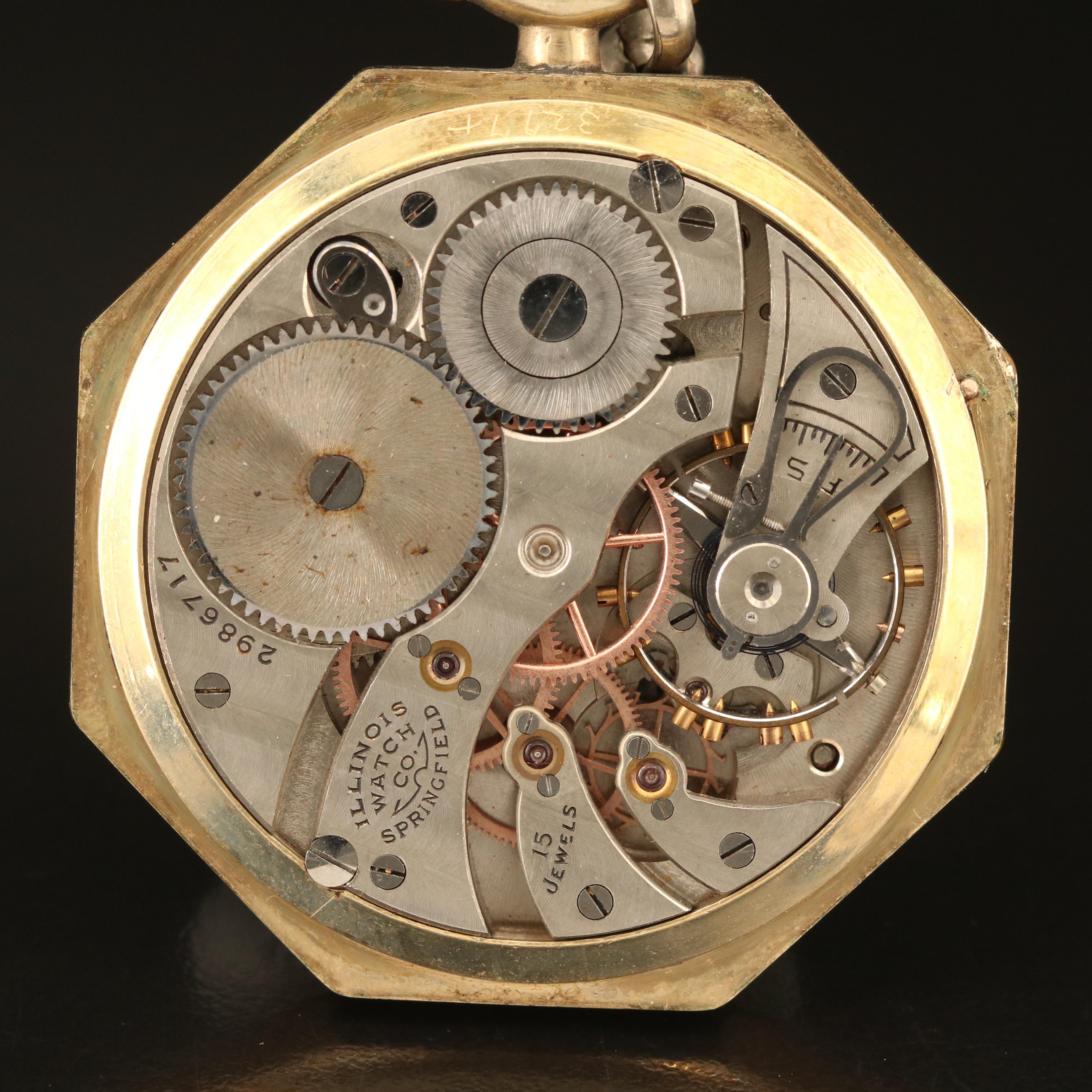 1916 Illinois Octagonal Pocket Watch