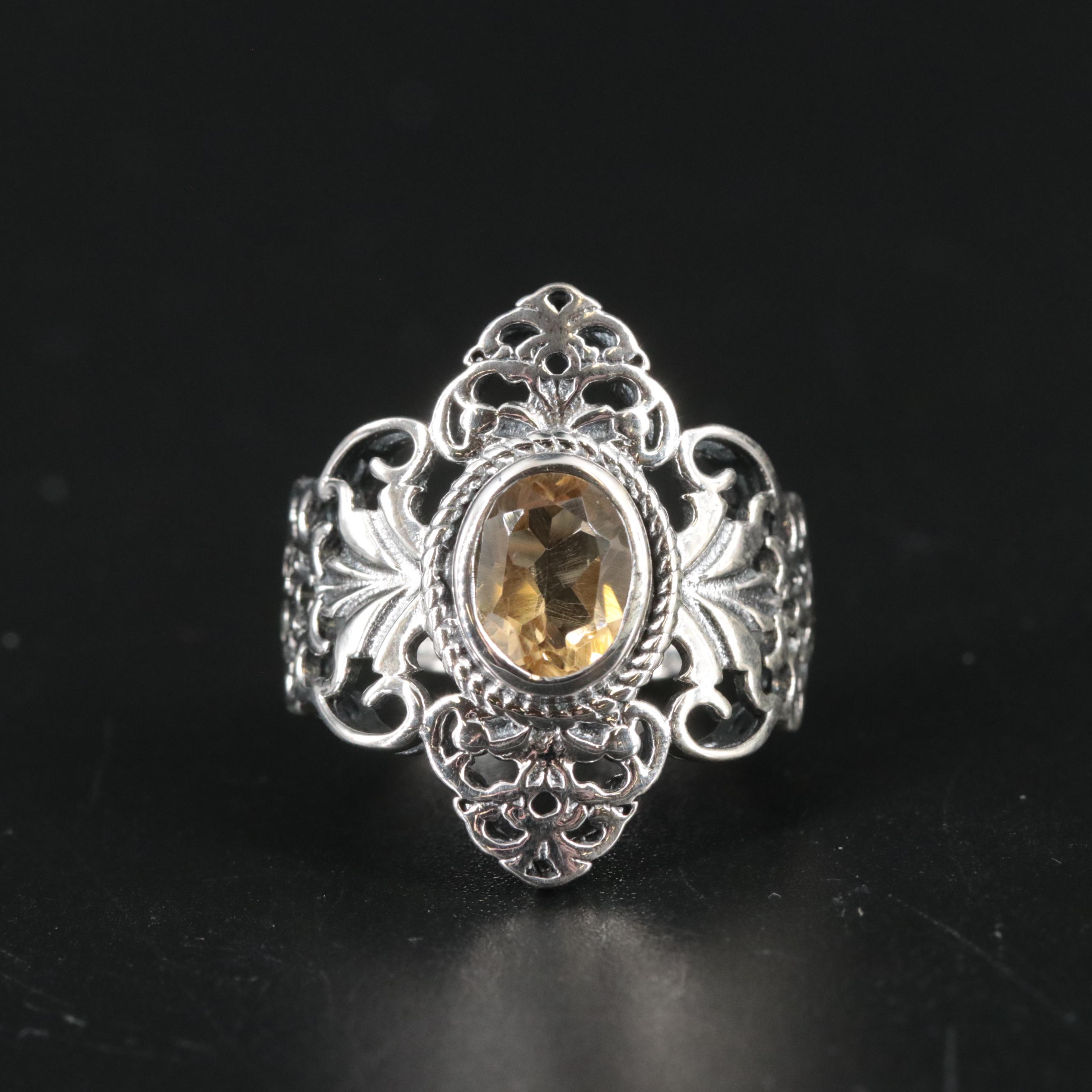 Sterling Citrine Ring