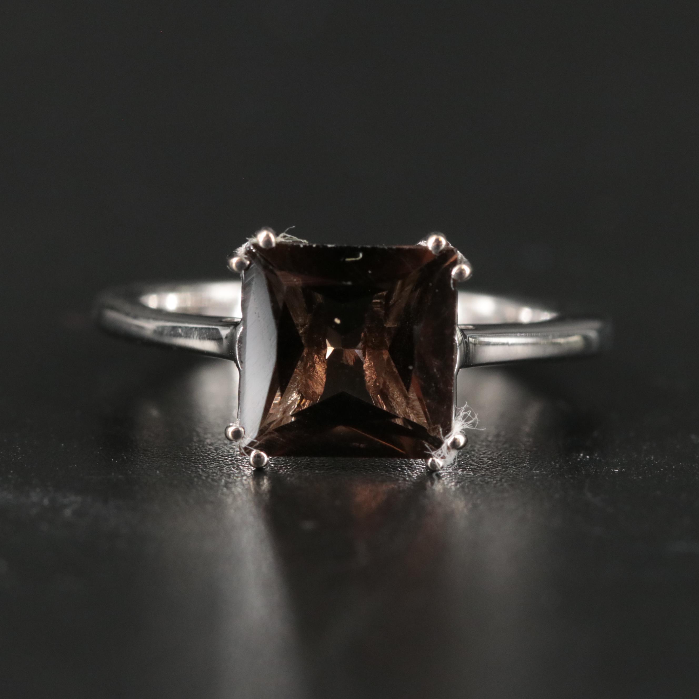 Sterling Smoky Quartz Ring