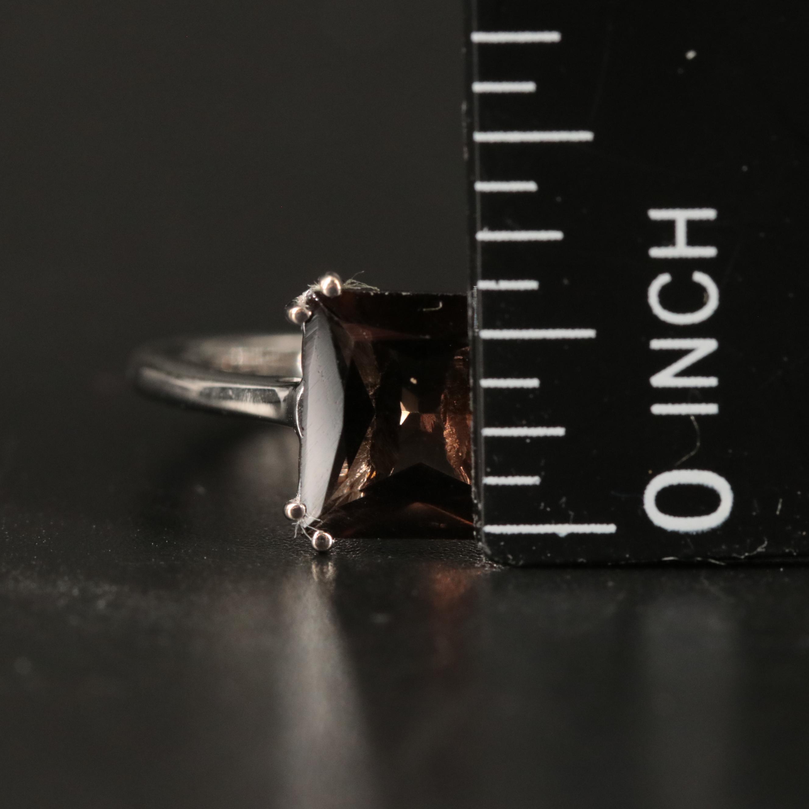 Sterling Smoky Quartz Ring