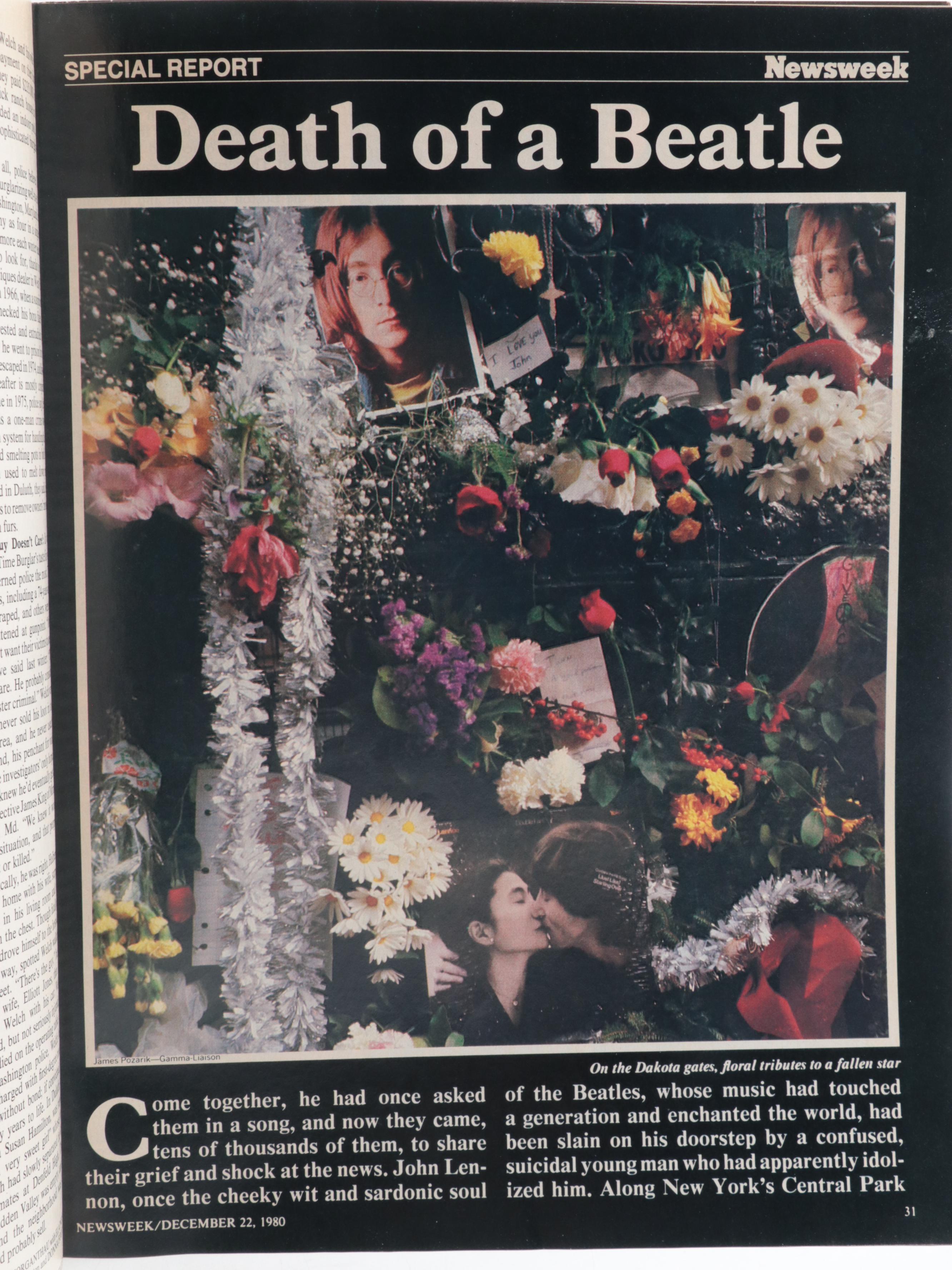 "Newsweek" with Other Magaines and Newspaper Featuring The Beatles