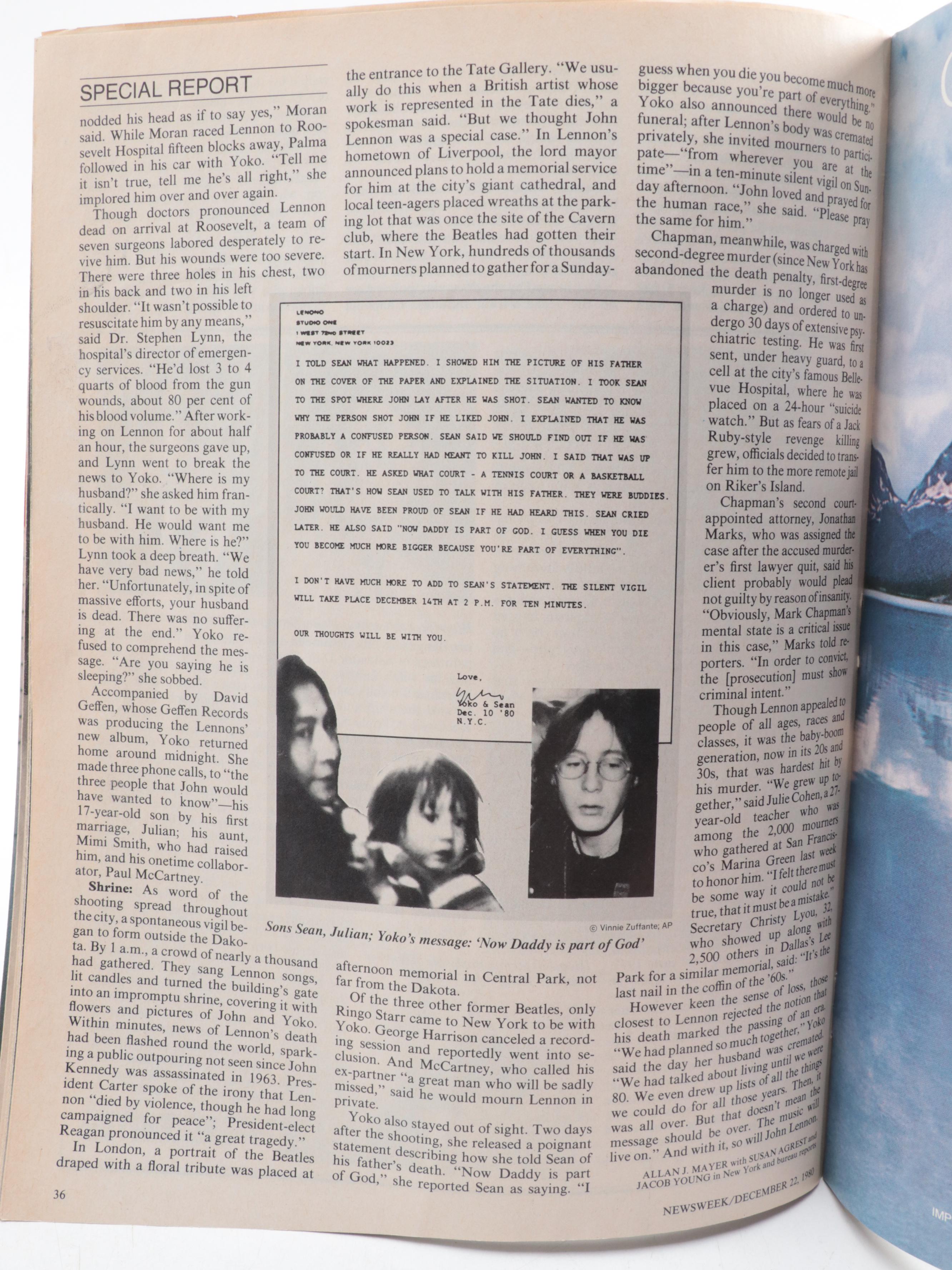 "Newsweek" with Other Magaines and Newspaper Featuring The Beatles