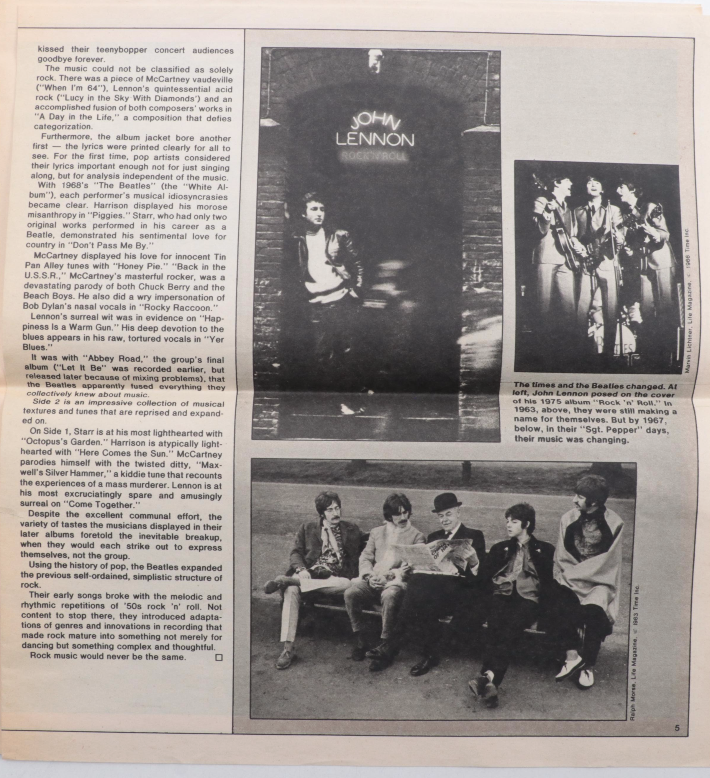 "Newsweek" with Other Magaines and Newspaper Featuring The Beatles