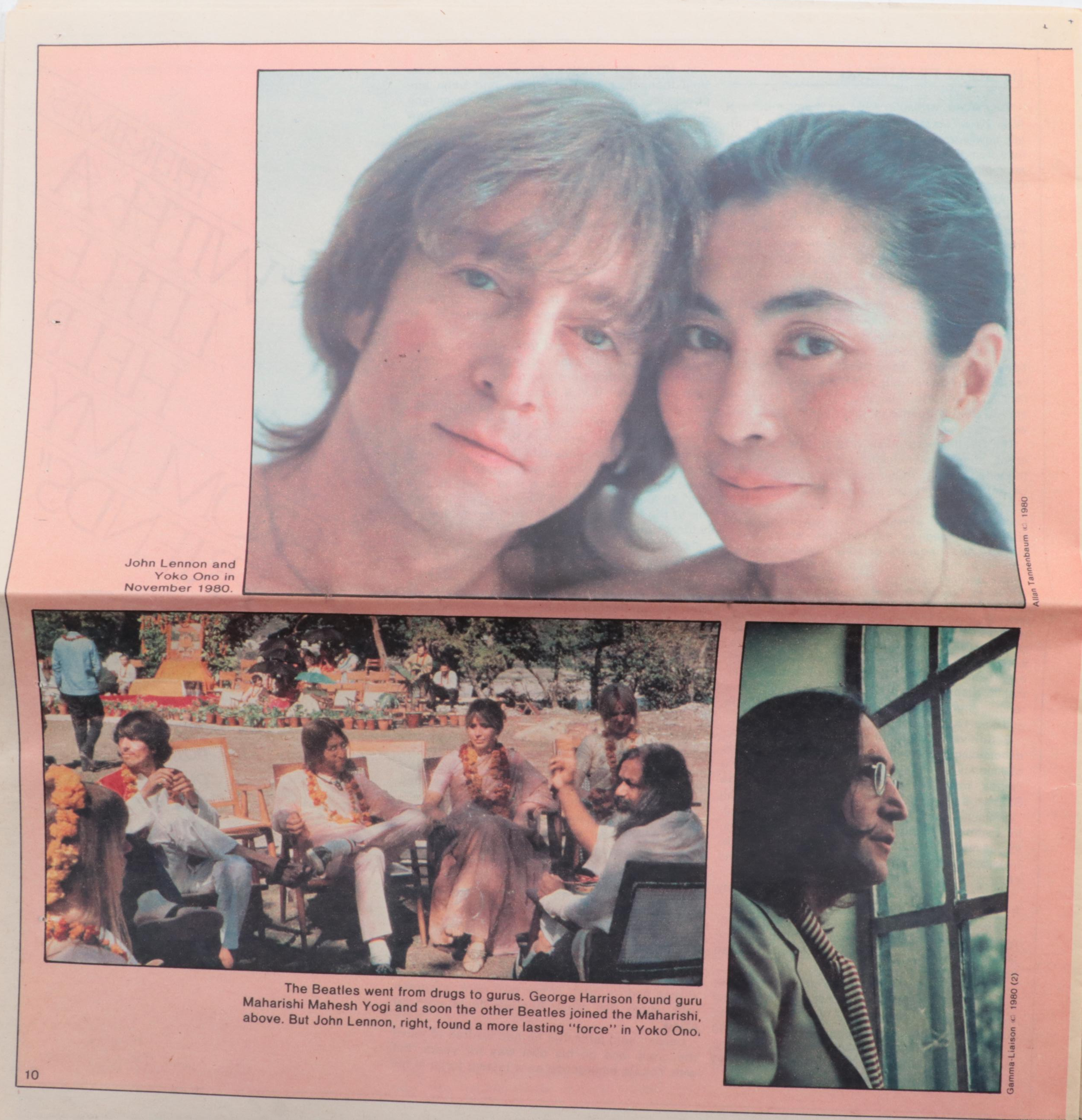 "Newsweek" with Other Magaines and Newspaper Featuring The Beatles