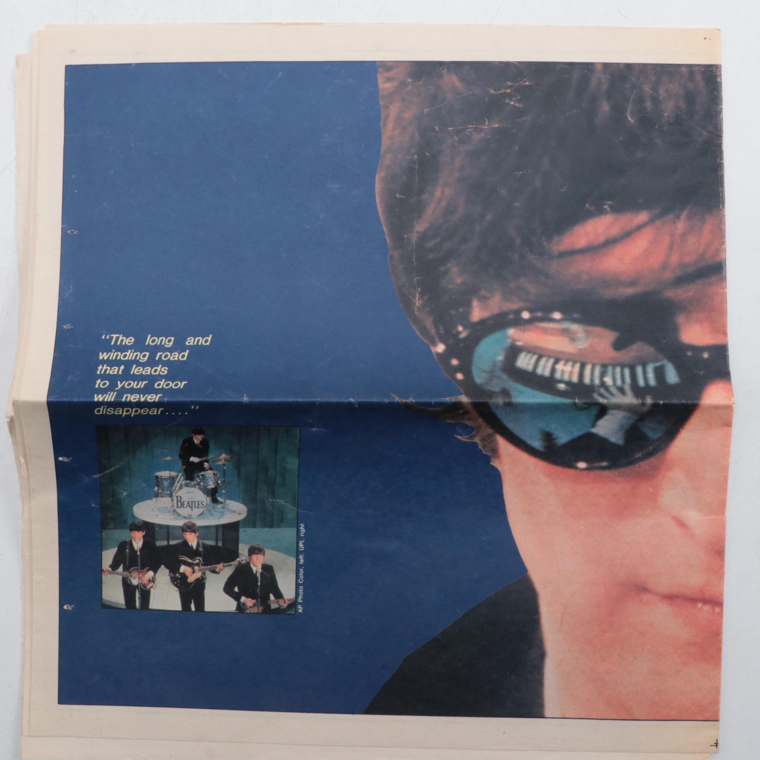 "Newsweek" with Other Magaines and Newspaper Featuring The Beatles