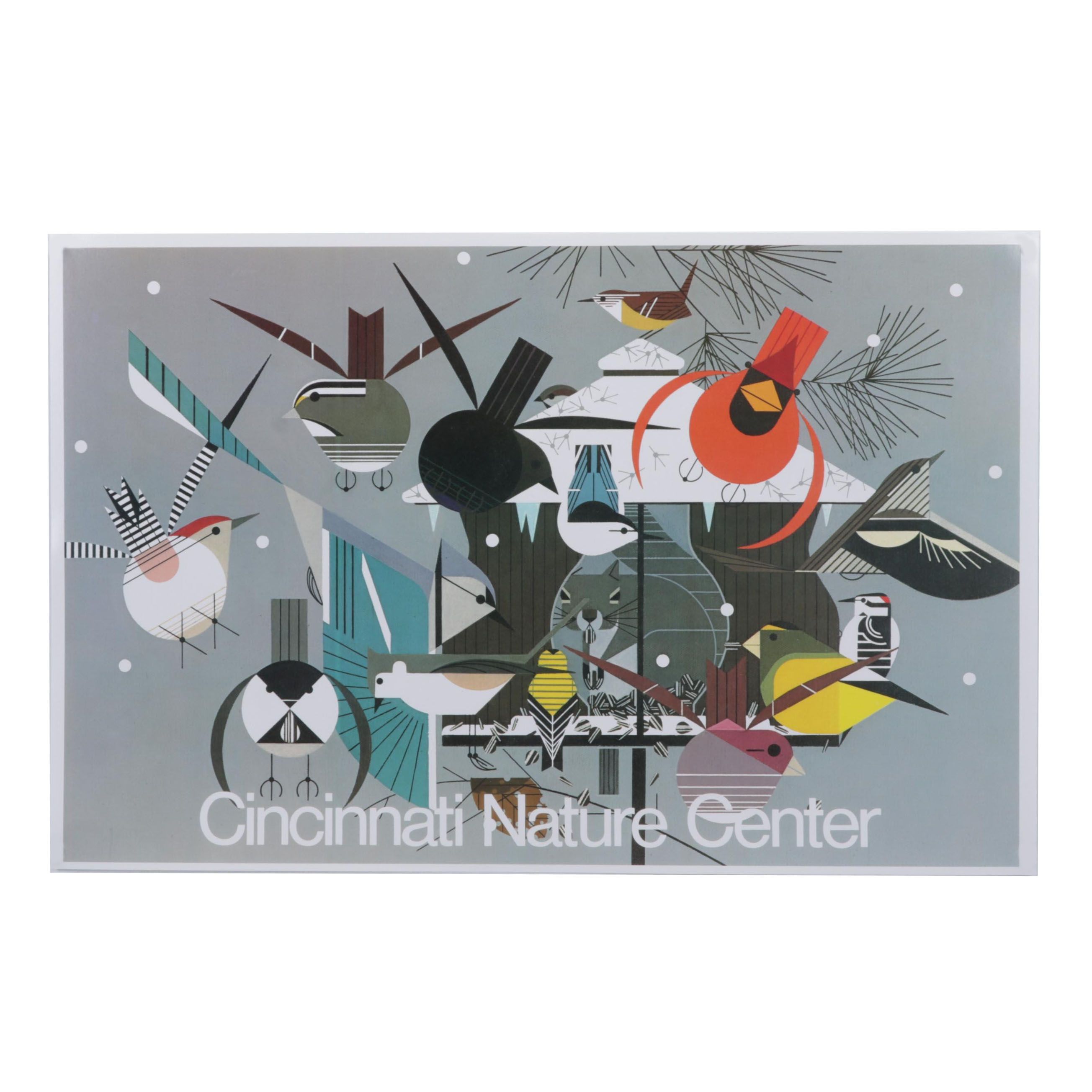 Cincinnati Nature Center Offset Lithograph After Charley Harper "Winter"
