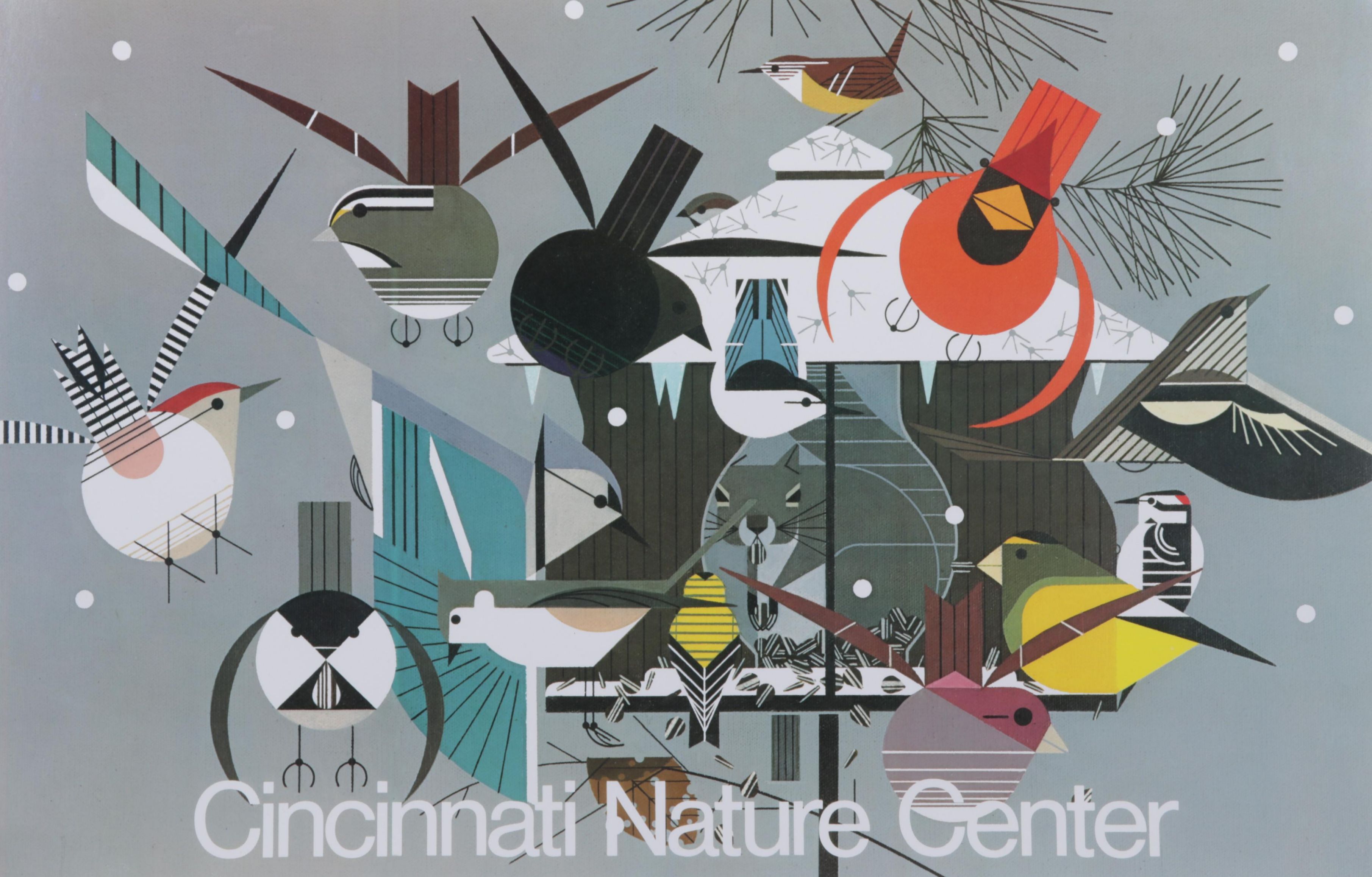 Cincinnati Nature Center Offset Lithograph After Charley Harper "Winter"