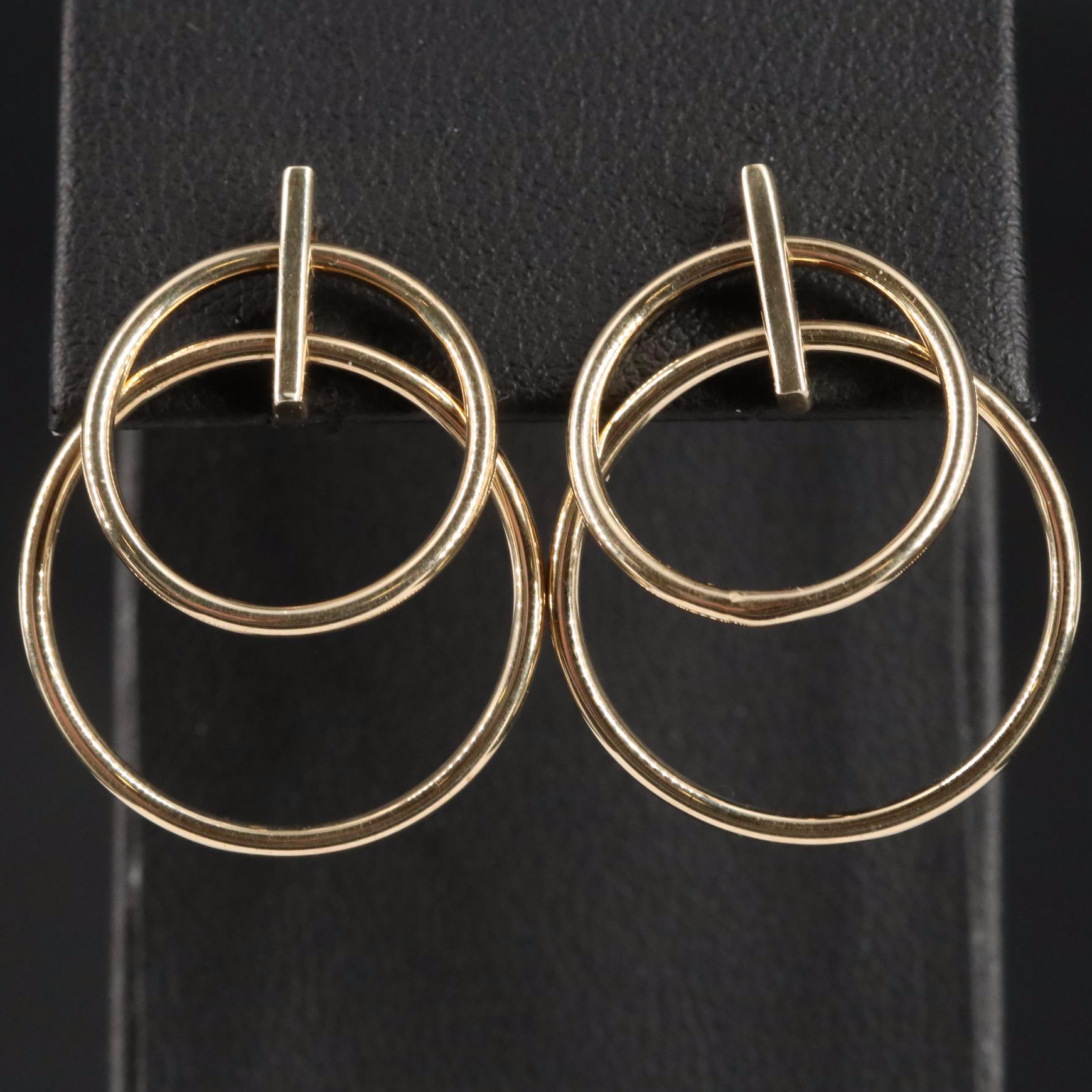 10K Hoop Drop Earrings