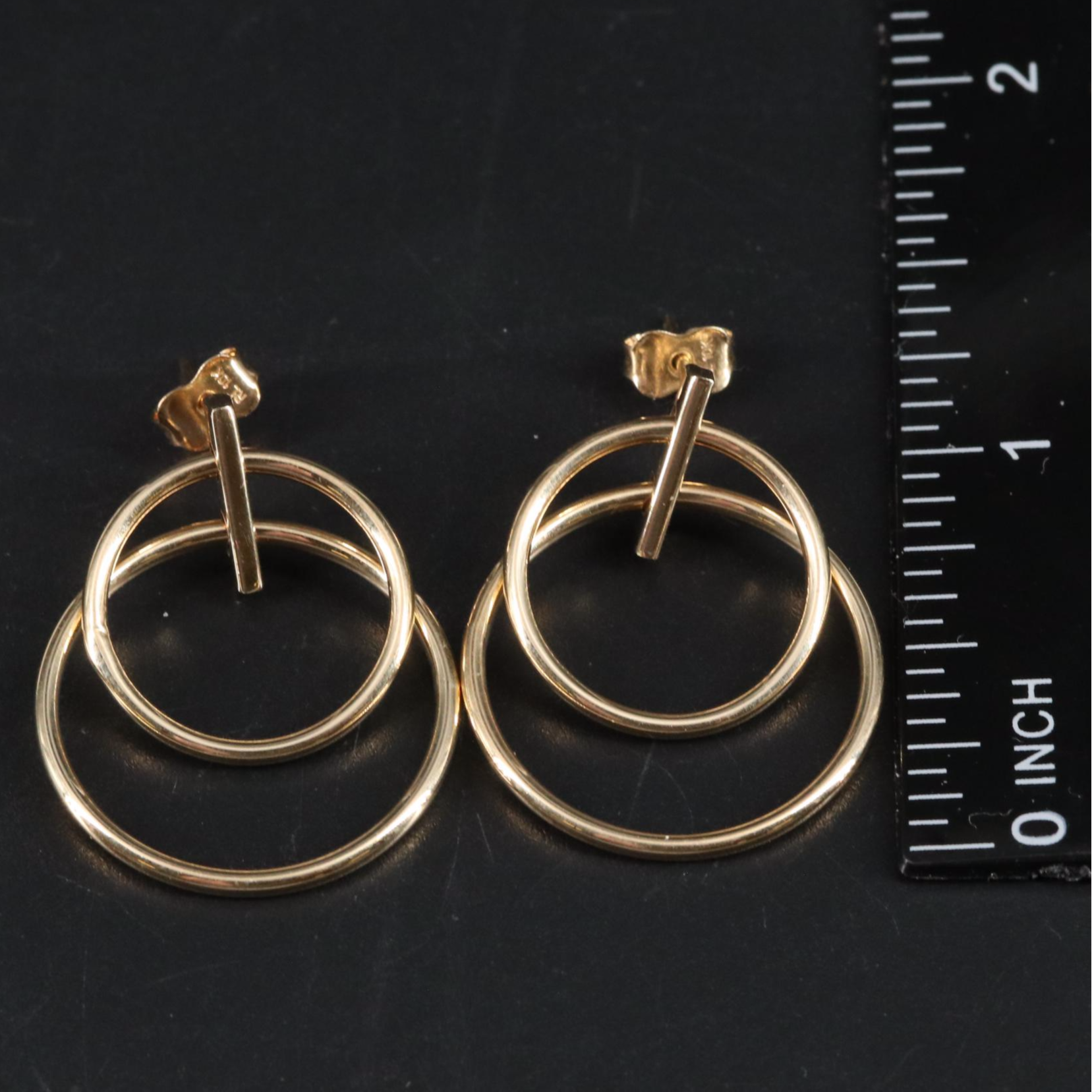 10K Hoop Drop Earrings