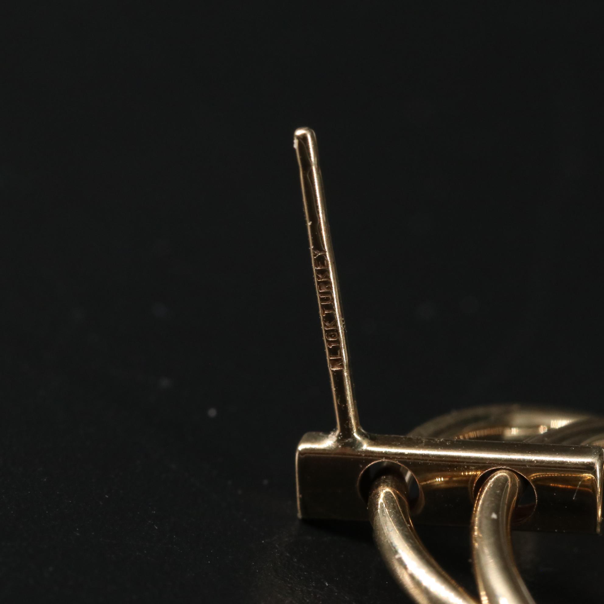 10K Hoop Drop Earrings