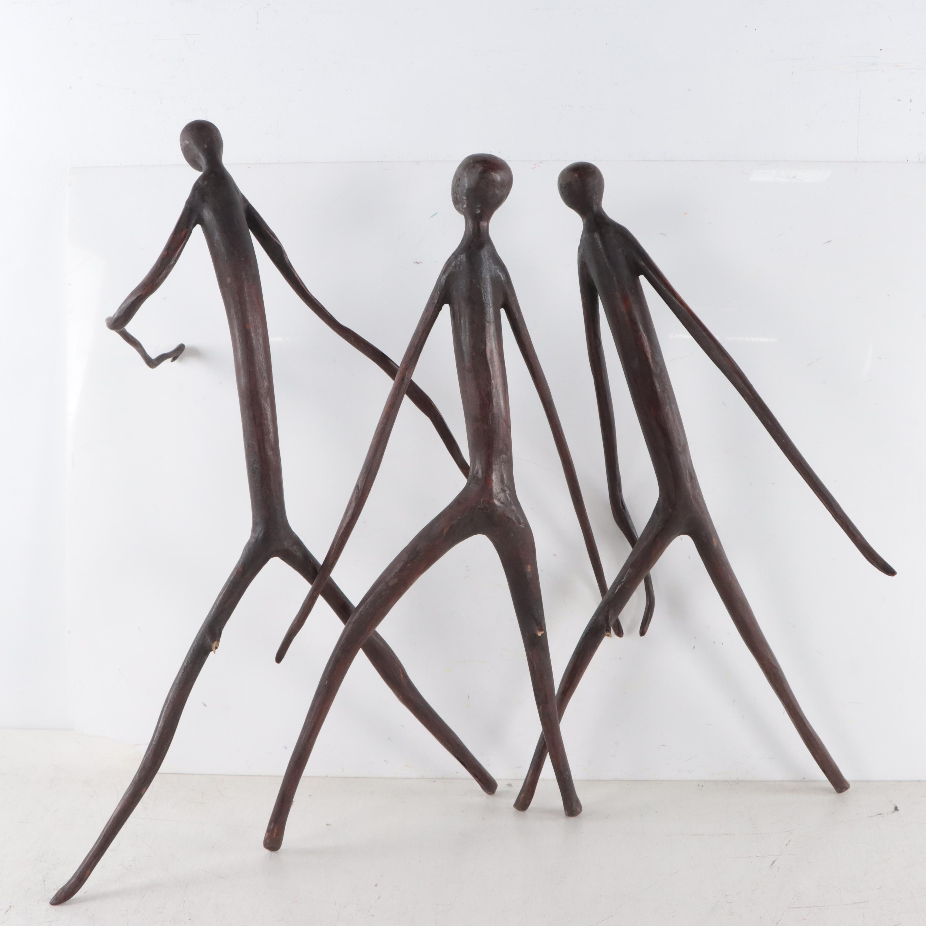 Folk Art Carved Wood Stick Figures