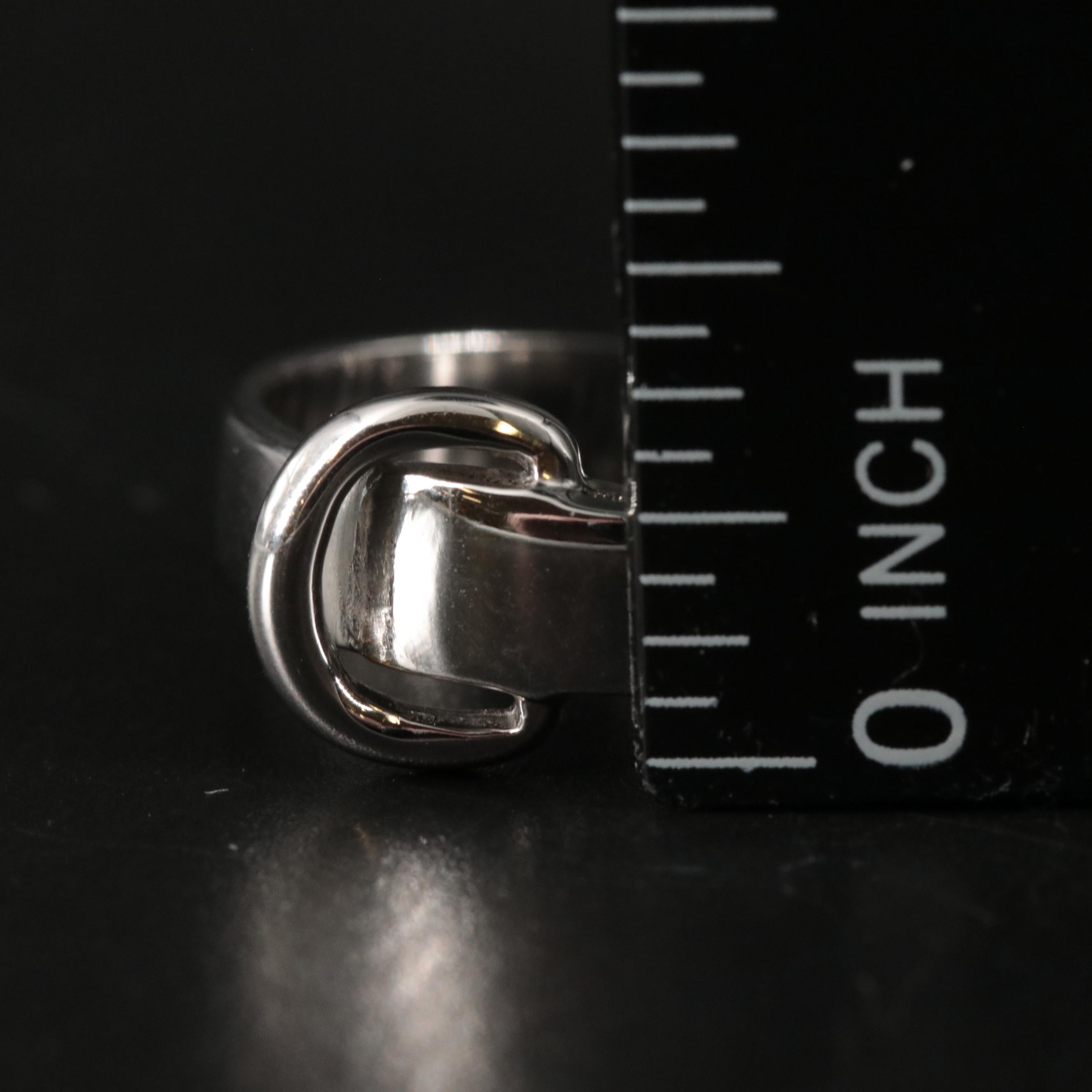 Sterling Diamond Buckle Ring