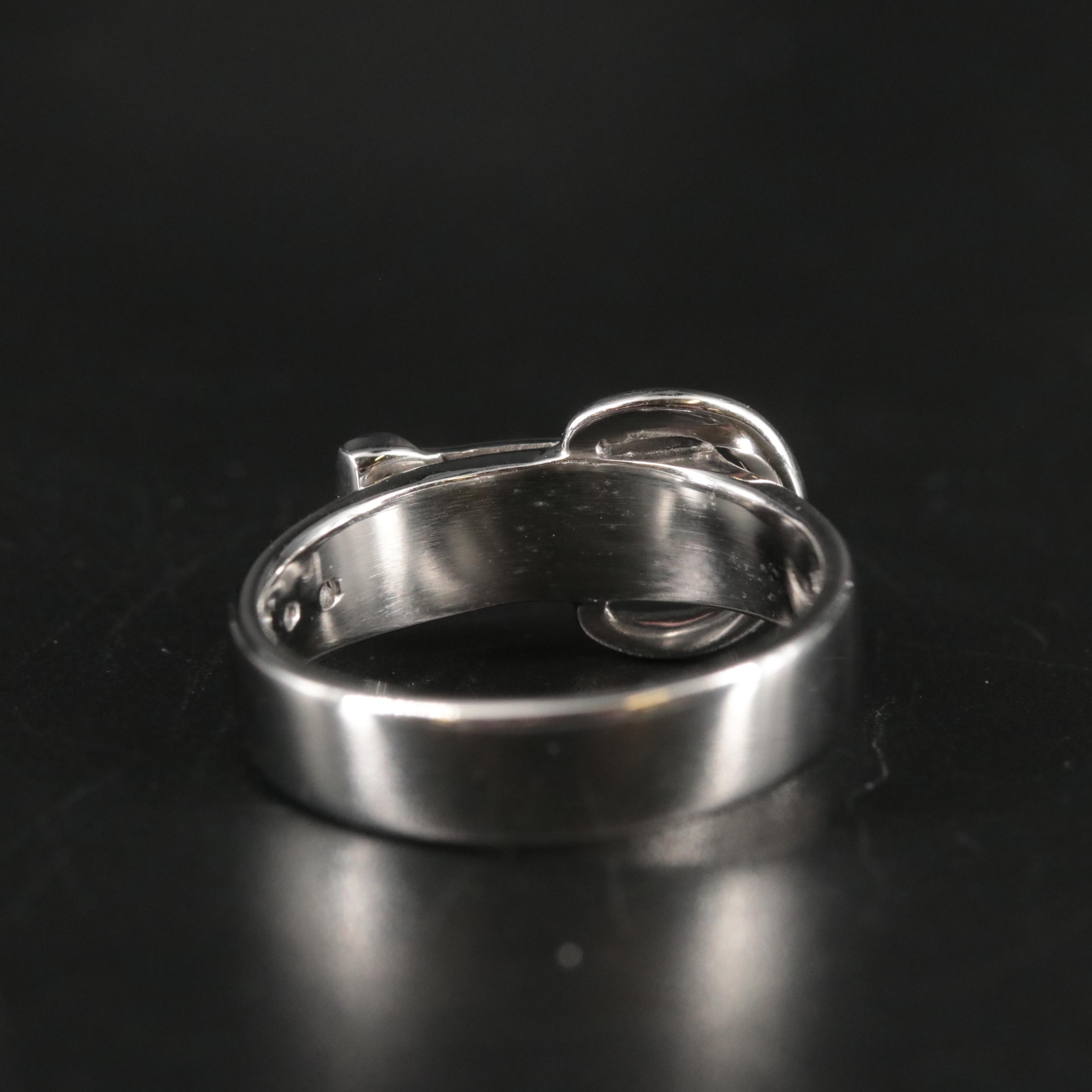 Sterling Diamond Buckle Ring
