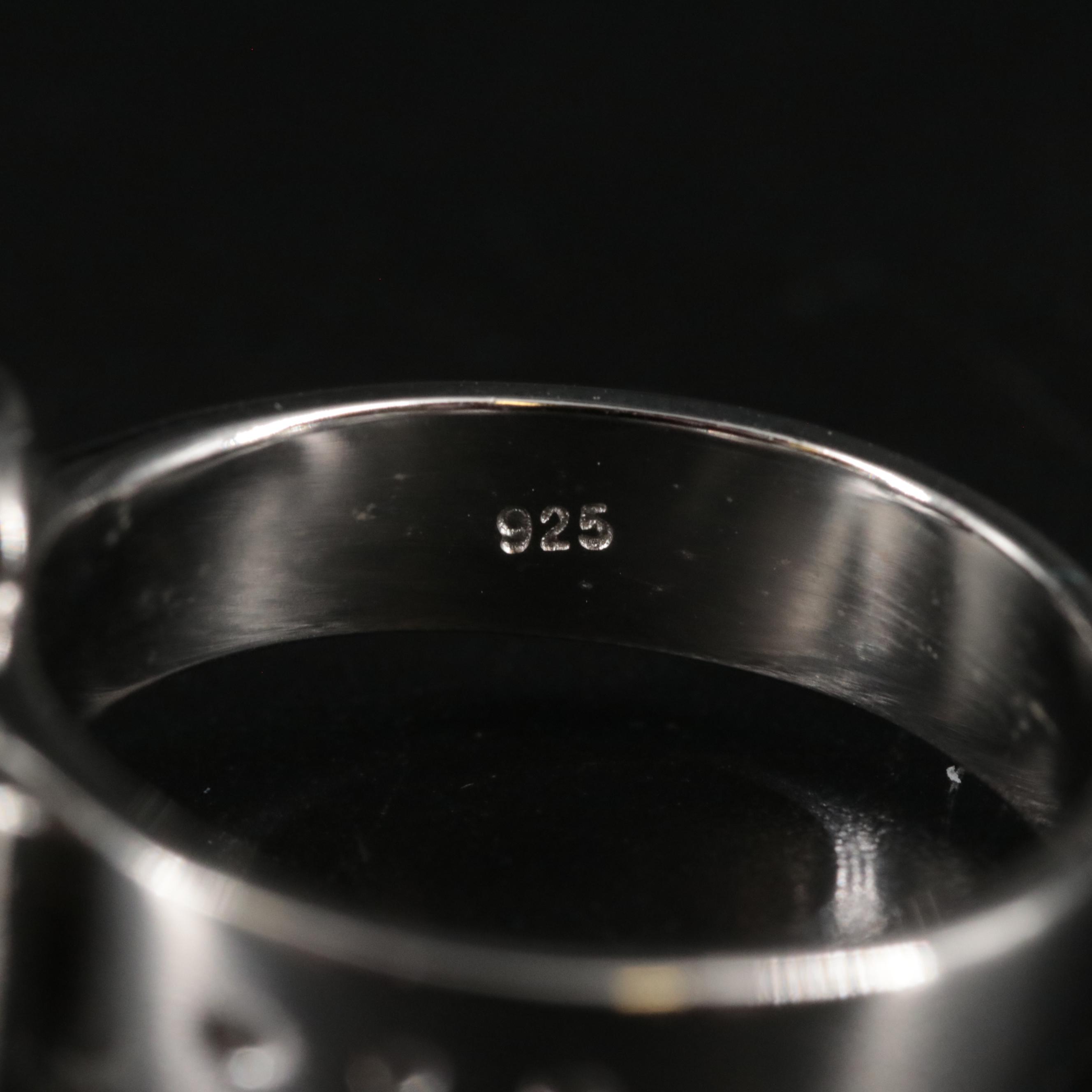 Sterling Diamond Buckle Ring