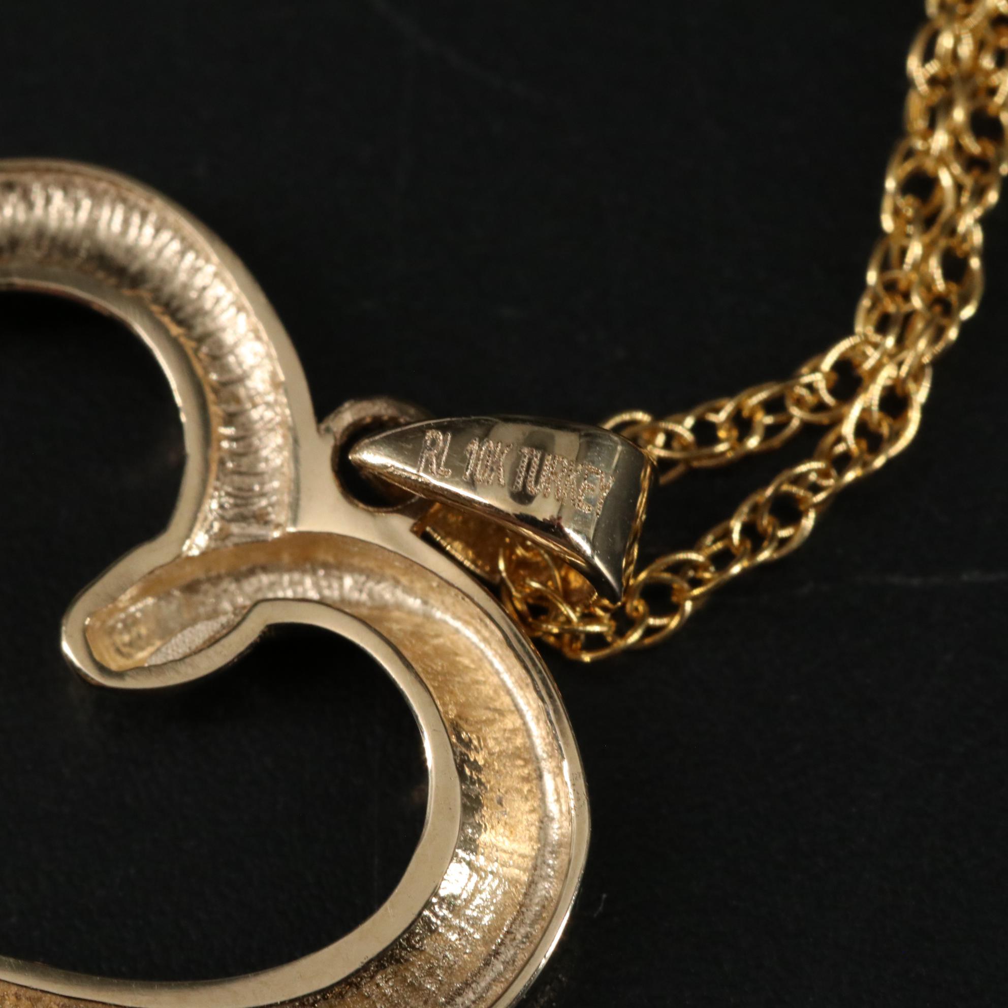 10K Infinity Heart Pendant Necklace